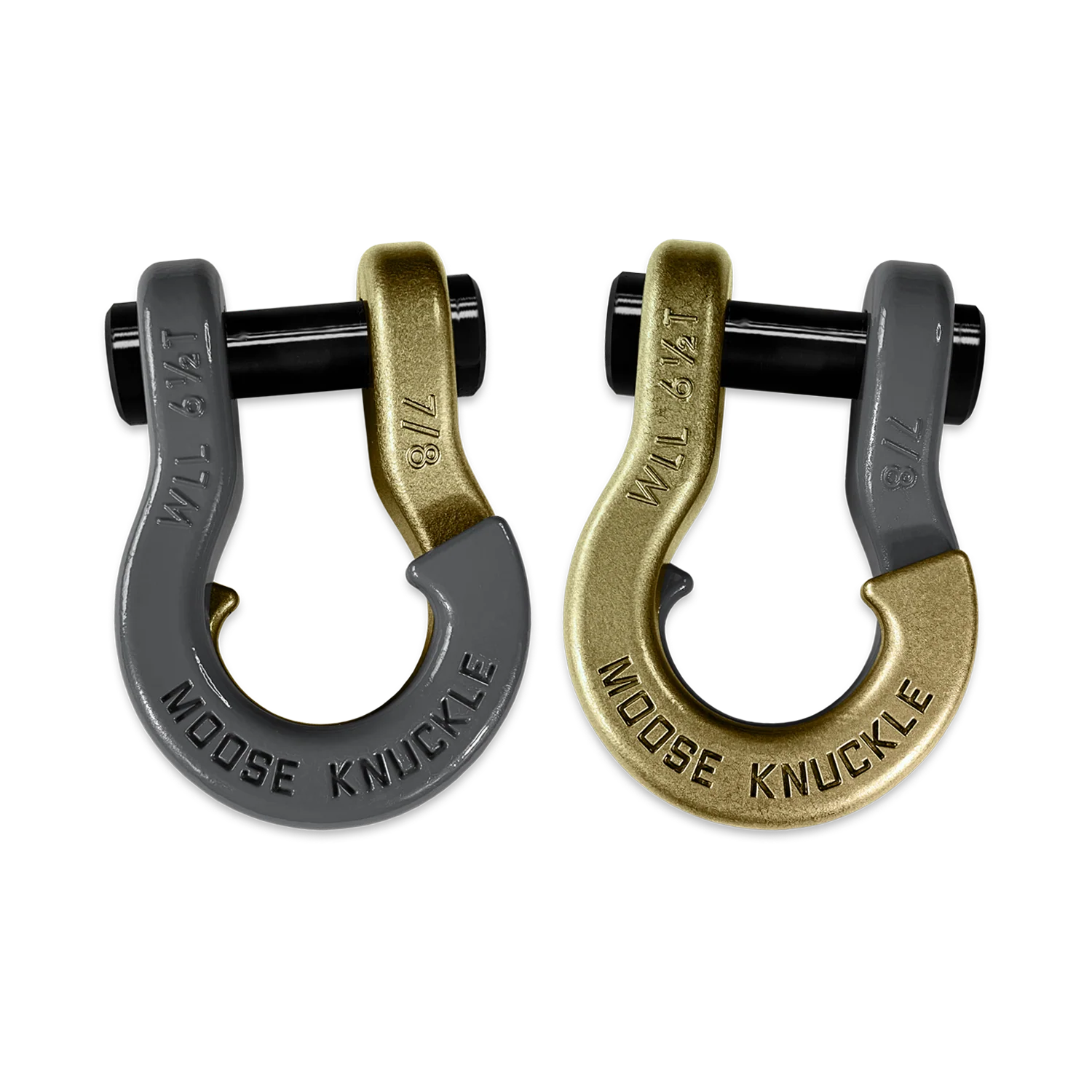 Jowl Recovery Split Shackle 7/8 Gun Gray and Brass Knuckle Combo Moose Knuckle Offroad - FN000047-041 - Moose Knuckle Offroad