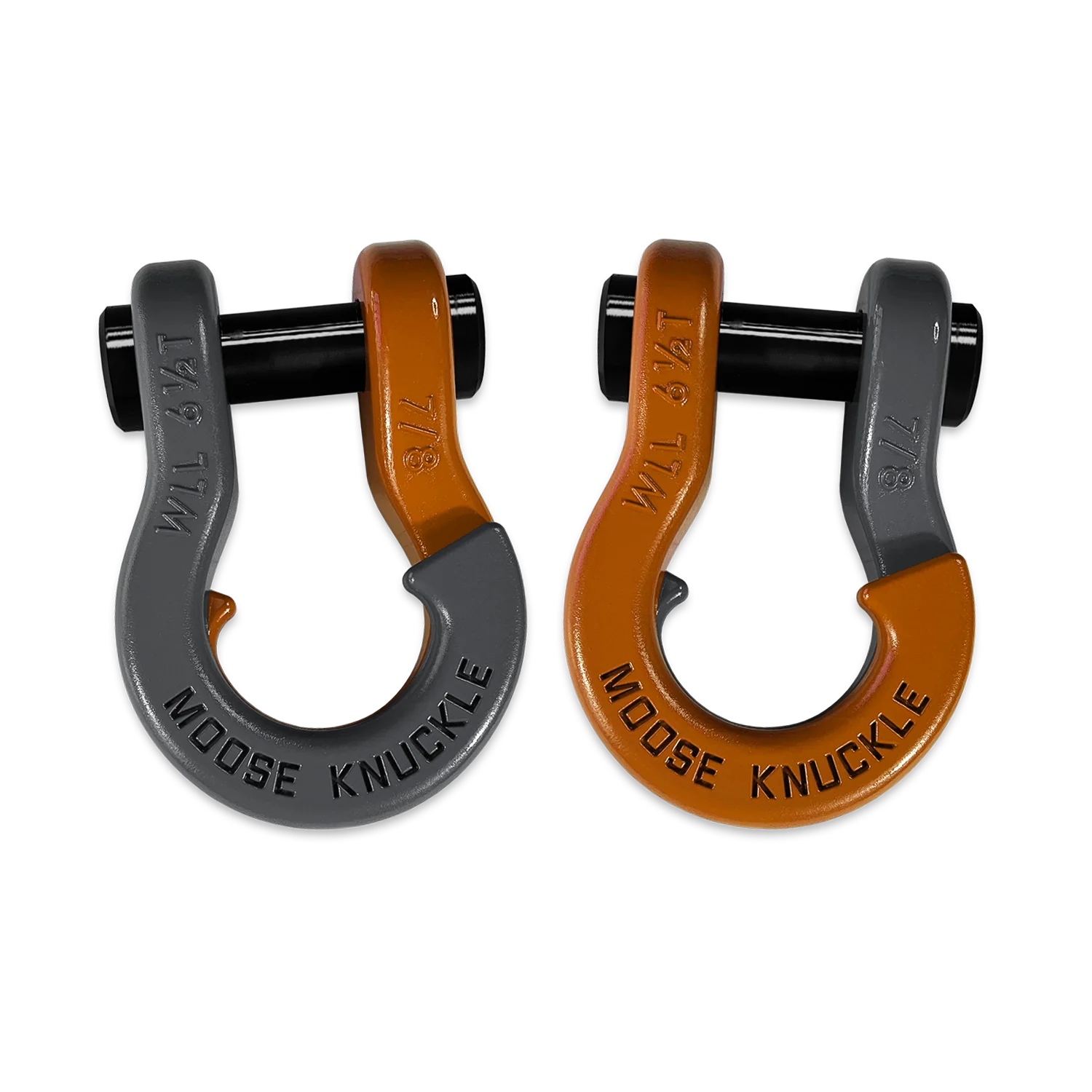Jowl Recovery Split Shackle 7/8 Gun Gray and Obscene Orange Combo Moose Knuckle Offroad - FN000047-036 - Moose Knuckle Offroad