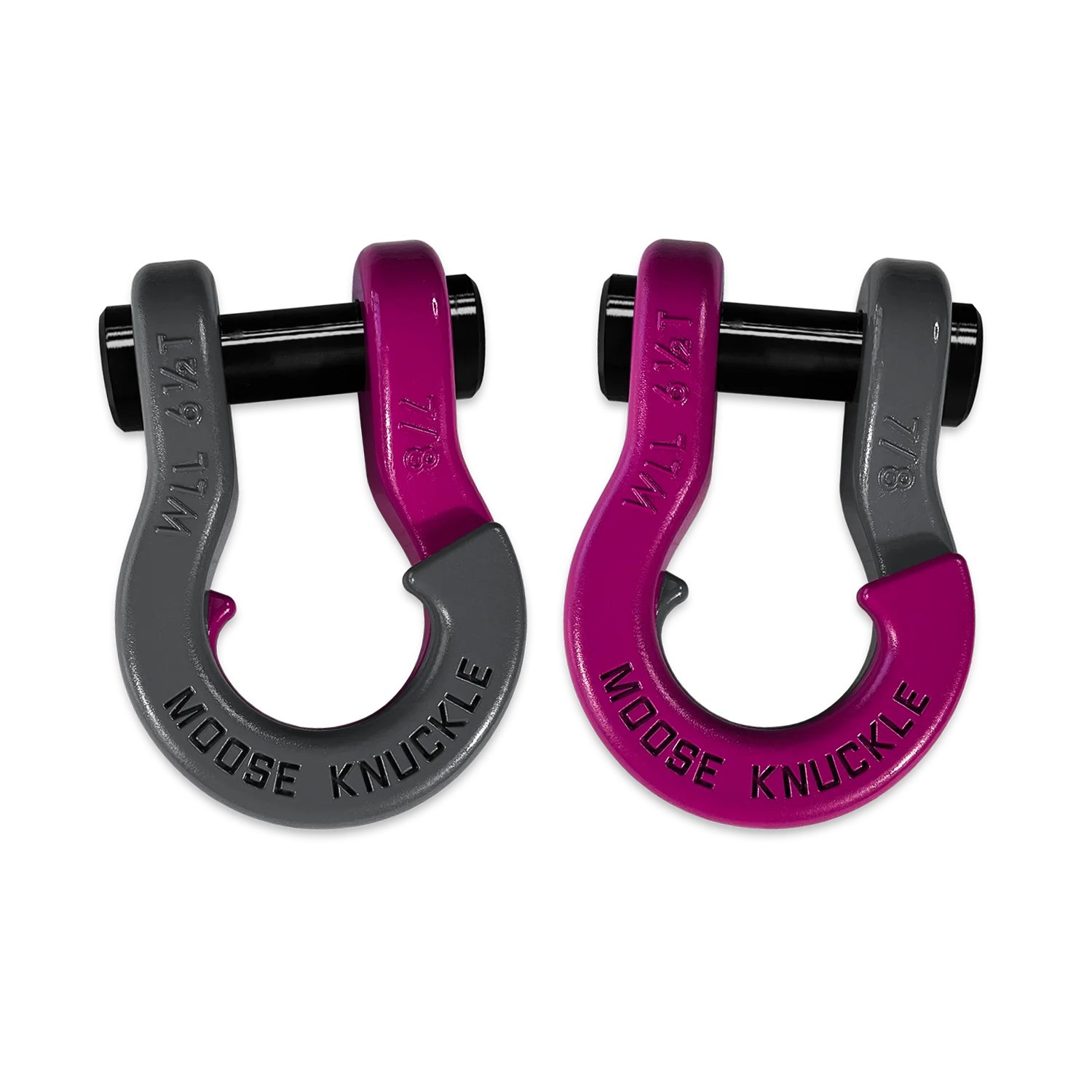 Jowl Recovery Split Shackle 7/8 Gun Gray and Pogo Pink Combo Moose Knuckle Offroad - FN000047-039 - Moose Knuckle Offroad