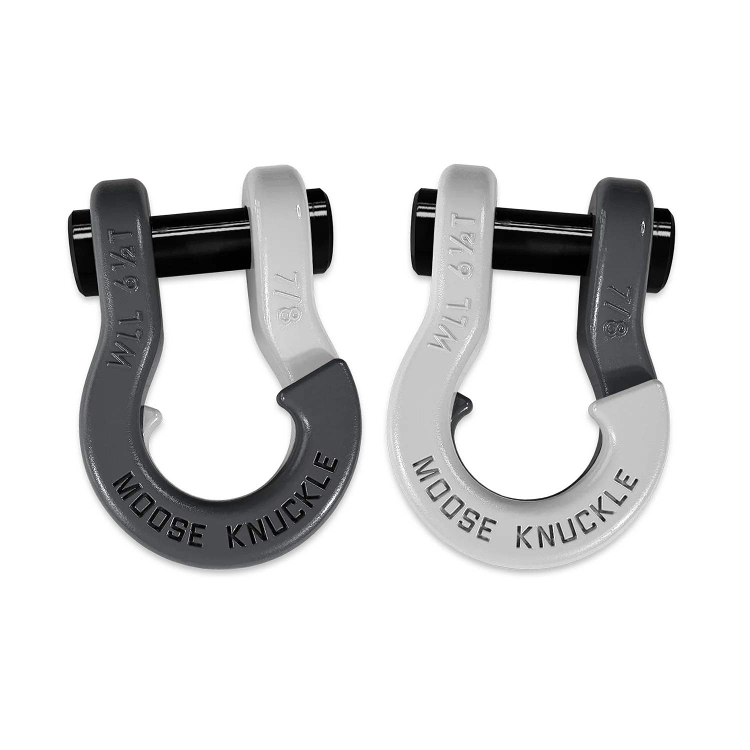 Jowl Recovery Split Shackle 7/8 Gun Gray and Pure White Combo Moose Knuckle Offroad - FN000047-031 - Moose Knuckle Offroad