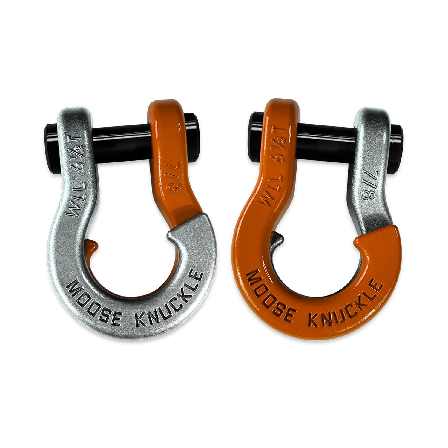 Jowl Recovery Split Shackle 7/8 Nice Gal and Obscene Orange Combo Moose Knuckle Offroad - FN000047-177 - Moose Knuckle Offroad