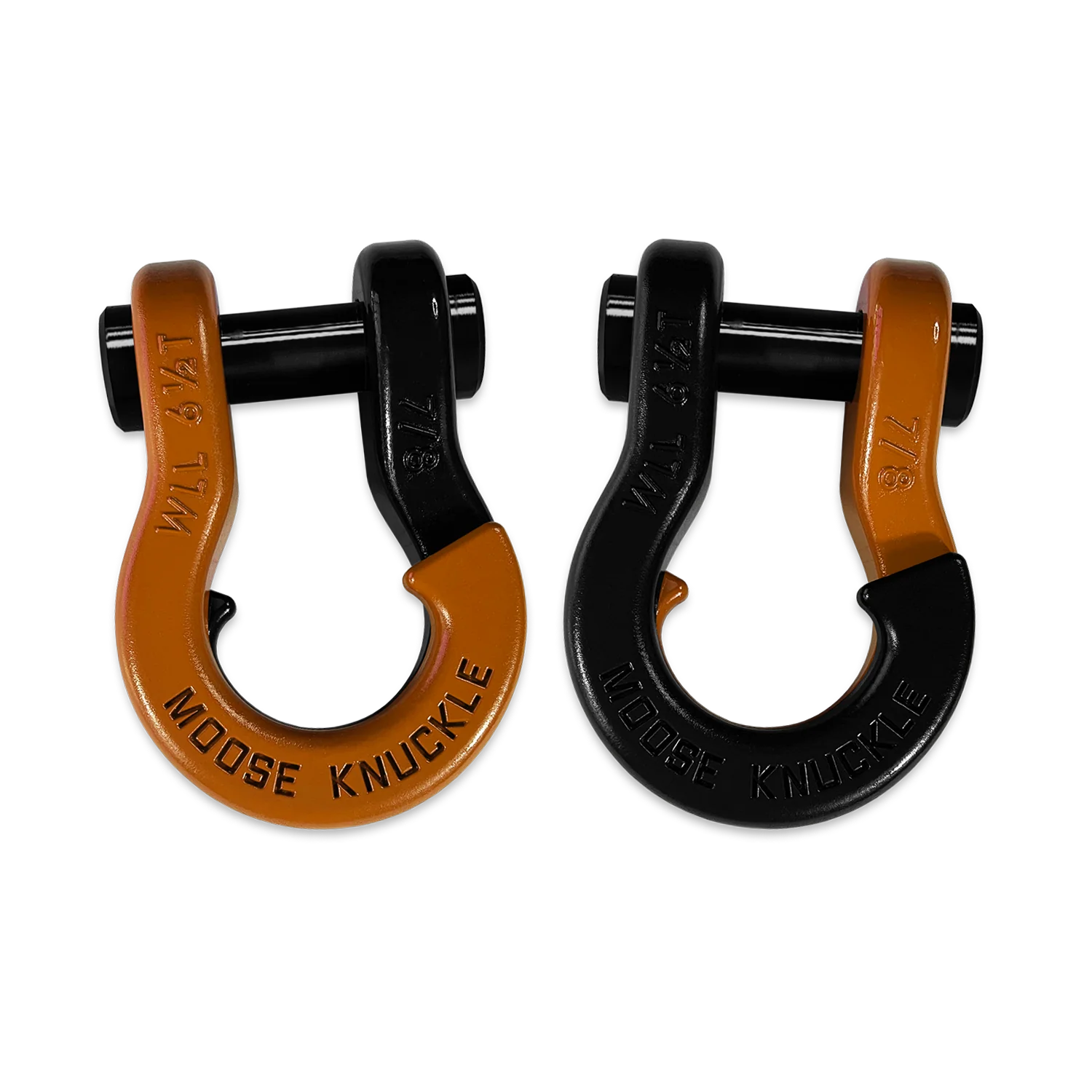 Jowl Recovery Split Shackle 7/8 Obscene Orange and Black Hole Combo Moose Knuckle Offroad - FN000047-114 - Moose Knuckle Offroad