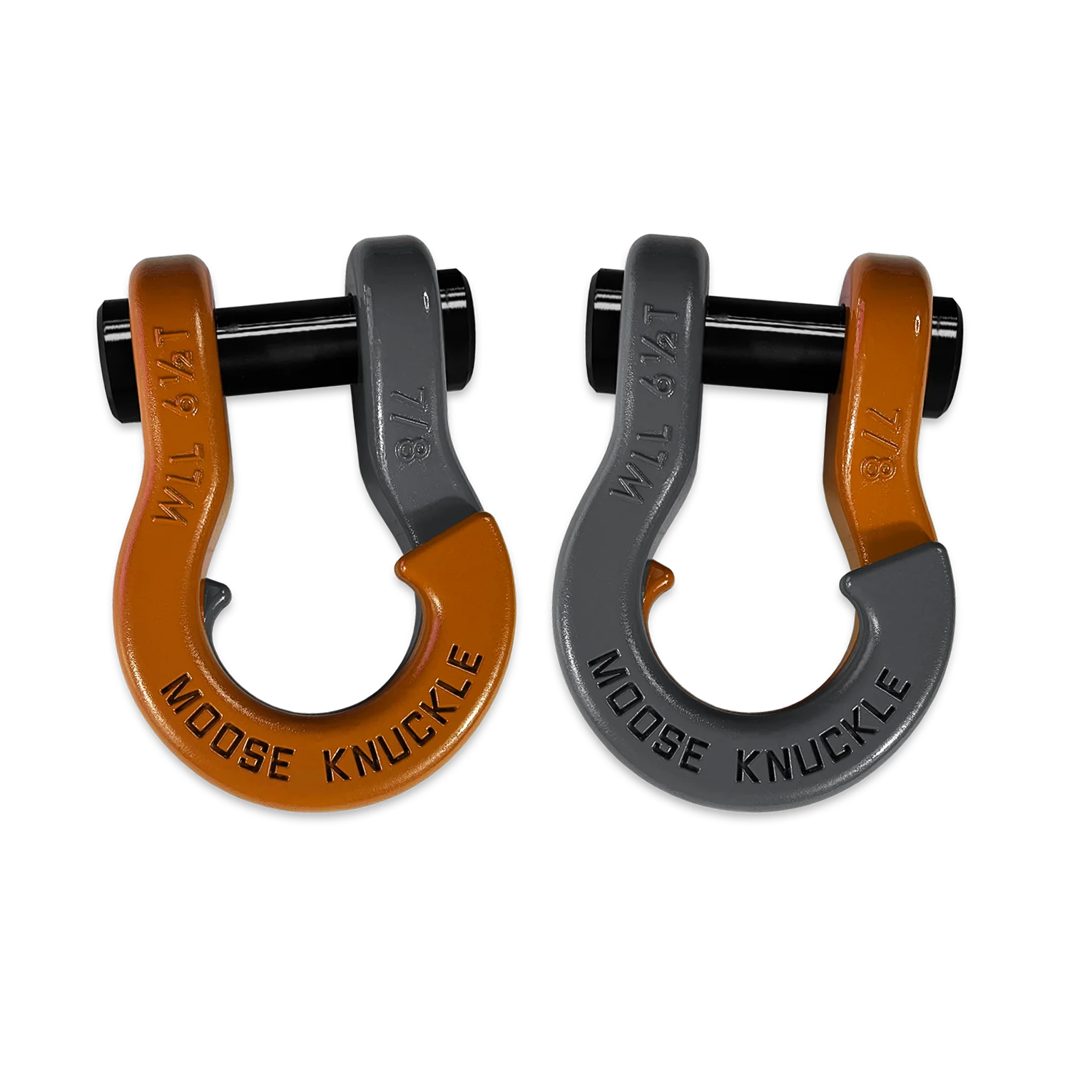 Jowl Recovery Split Shackle 7/8 Obscene Orange and Gun Gray Combo Moose Knuckle Offroad - FN000047-115 - Moose Knuckle Offroad