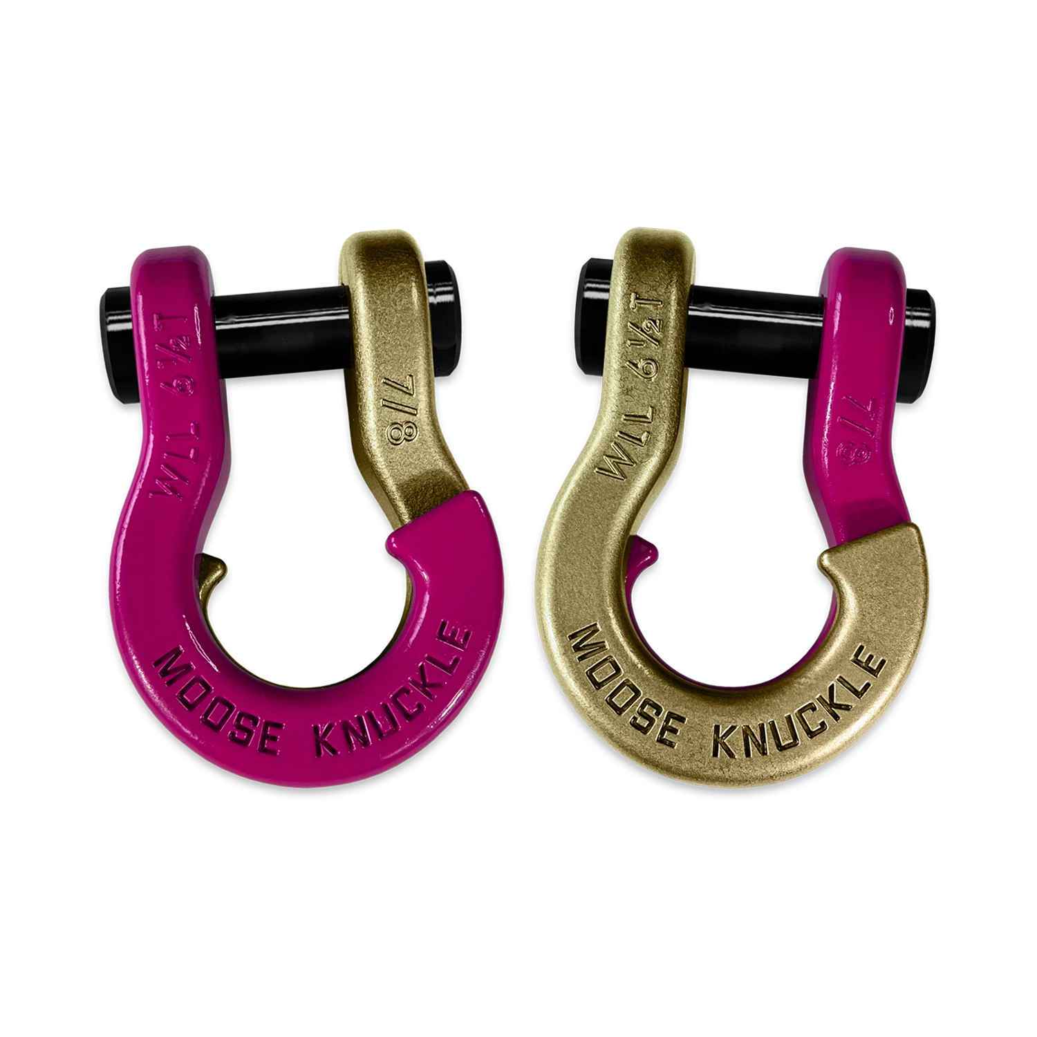 Jowl Recovery Split Shackle 7/8 Pogo Pink and Brass Knuckle Combo Moose Knuckle Offroad - FN000047-167 - Moose Knuckle Offroad