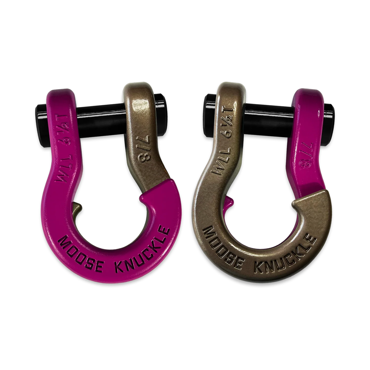 Jowl Recovery Split Shackle 7/8 Pogo Pink and Buff Bronze Combo Moose Knuckle Offroad - FN000047-237 - Moose Knuckle Offroad