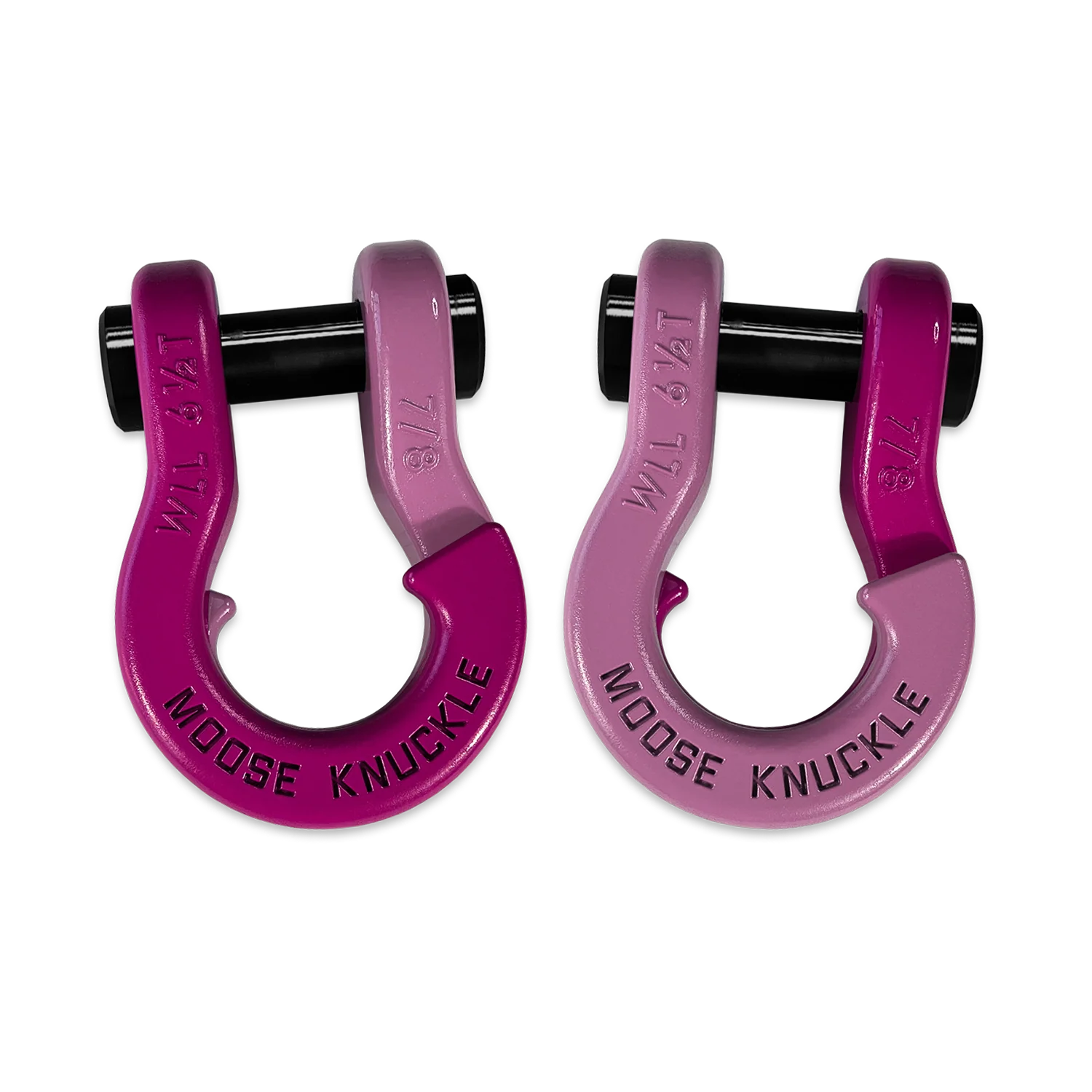 Jowl Recovery Split Shackle 7/8 Pogo Pink and Pretty Pink Combo Moose Knuckle Offroad - FN000047-165 - Moose Knuckle Offroad