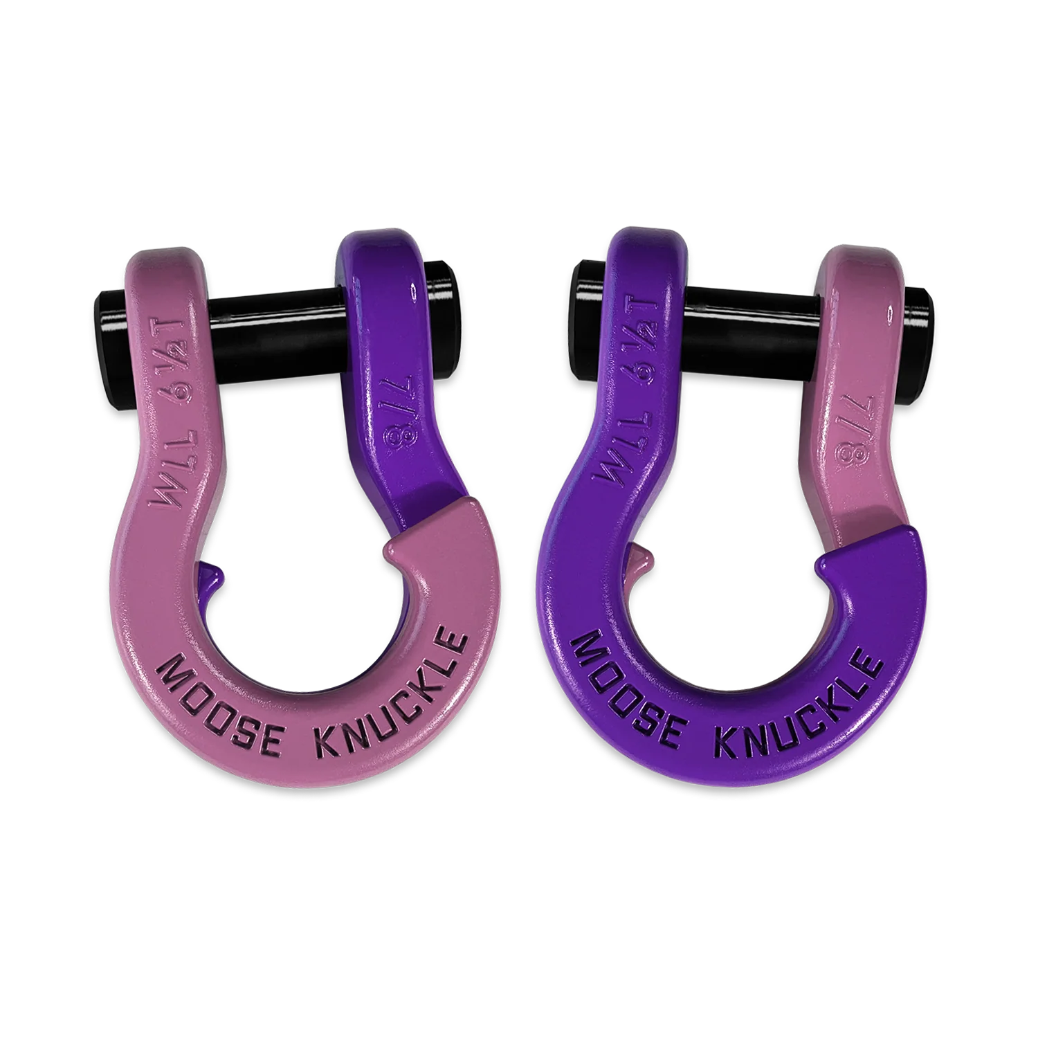 Jowl Recovery Split Shackle 7/8 Pretty Pink and Grape Escape Combo Moose Knuckle Offroad - FN000047-145 - Moose Knuckle Offroad