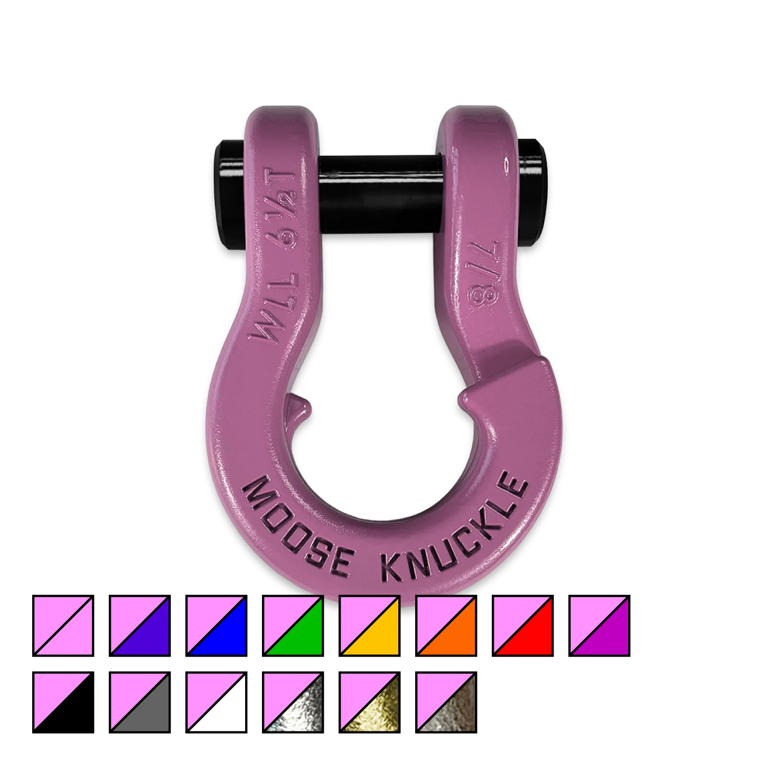 Jowl Recovery Split Shackle 7/8 Pretty Pink Moose Knuckle Offroad - FN000047-010 - Moose Knuckle Offroad