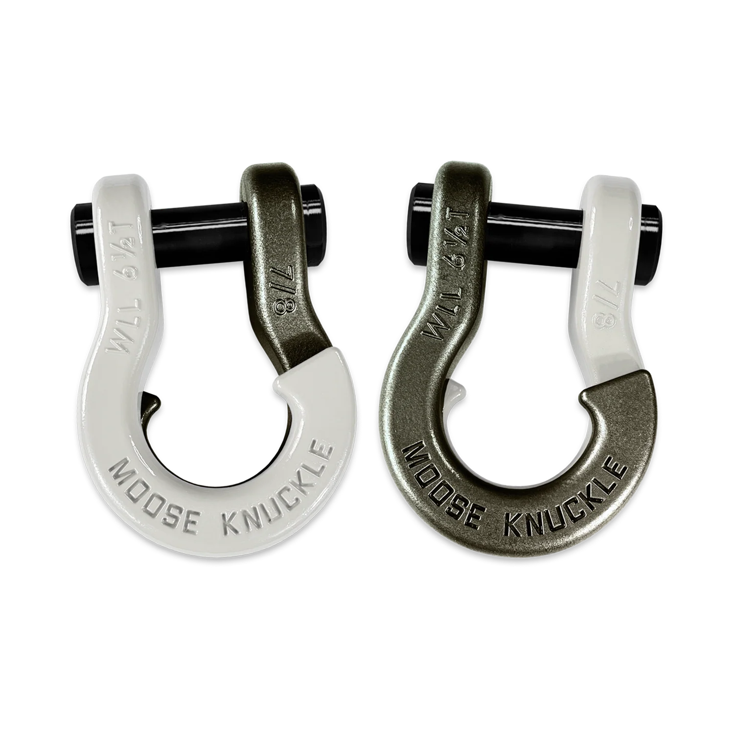 Jowl Recovery Split Shackle 7/8 Pure White and Raw Dog Combo Moose Knuckle Offroad - FN000047-056 - Moose Knuckle Offroad