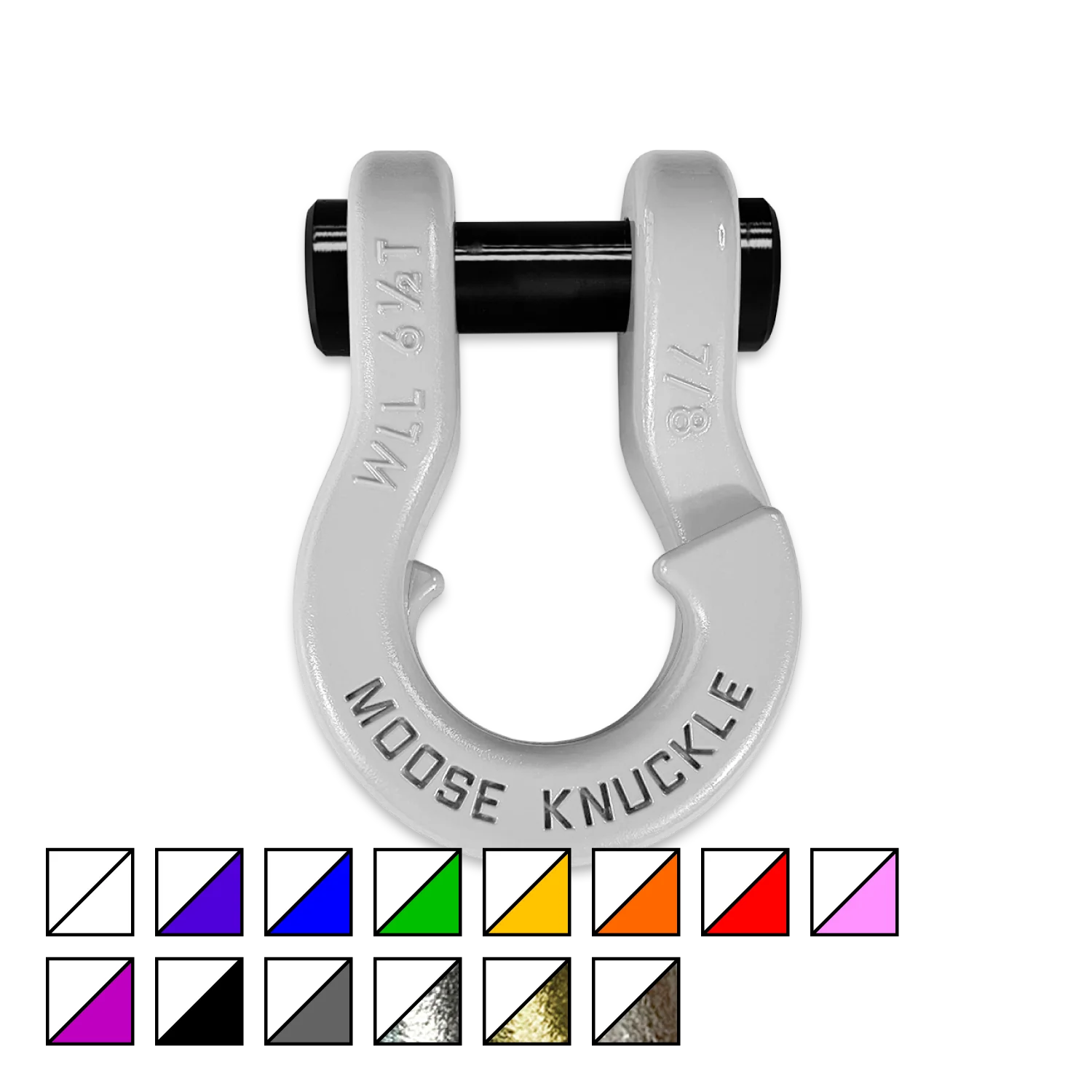 Jowl Recovery Split Shackle 7/8 Pure White Moose Knuckle Offroad - FN000047-003 - Moose Knuckle Offroad