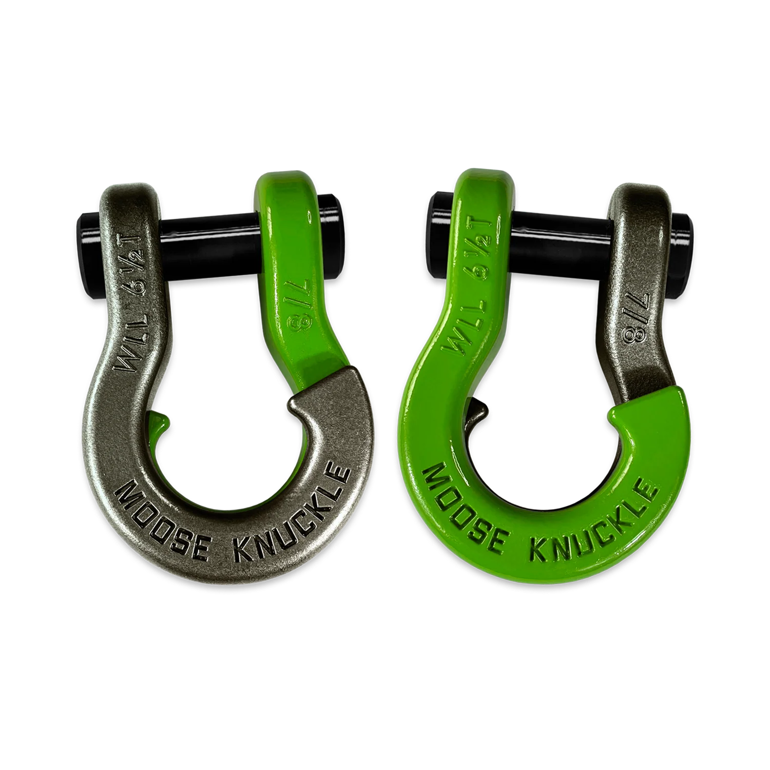 Jowl Recovery Split Shackle 7/8 Raw Dog and Sublime Green Combo Moose Knuckle Offroad - FN000047-203 - Moose Knuckle Offroad