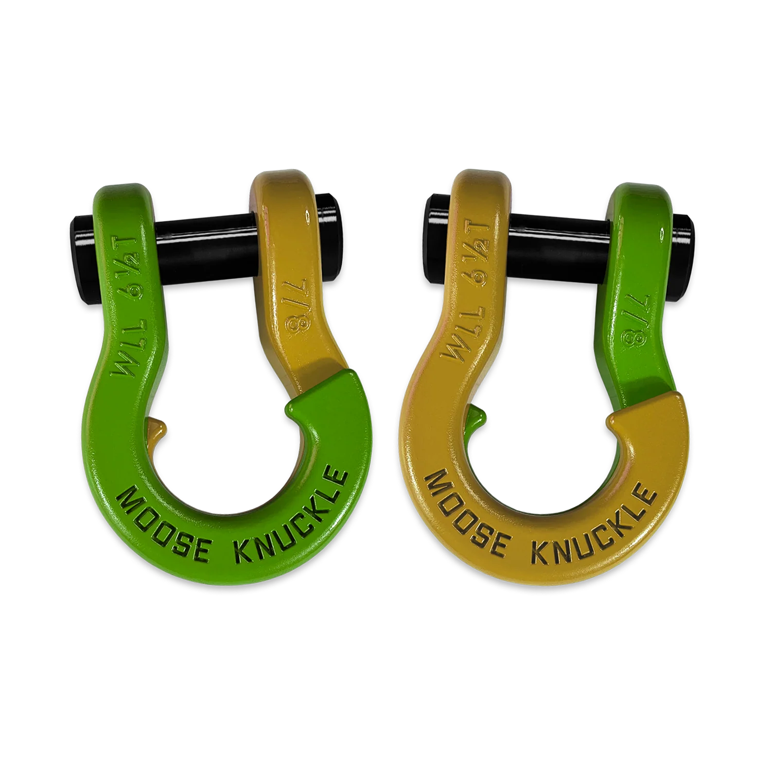 Jowl Recovery Split Shackle 7/8 Sublime Green and Detonator Yellow Combo Moose Knuckle Offroad - FN000047-091 - Moose Knuckle Offroad