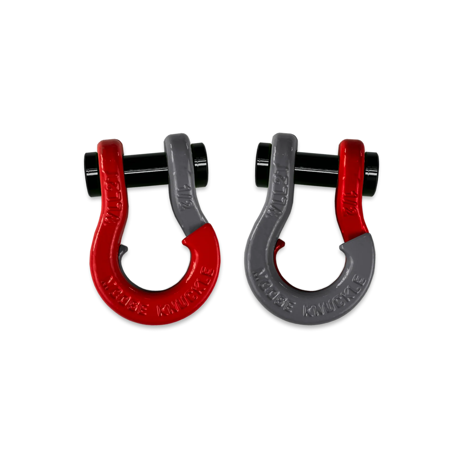Jowl SxS Recovery Split Shackle 1/2 Flame Red and Gun Gray Combo Moose Knuckle Offroad - FN000026-129 - Moose Knuckle Offroad