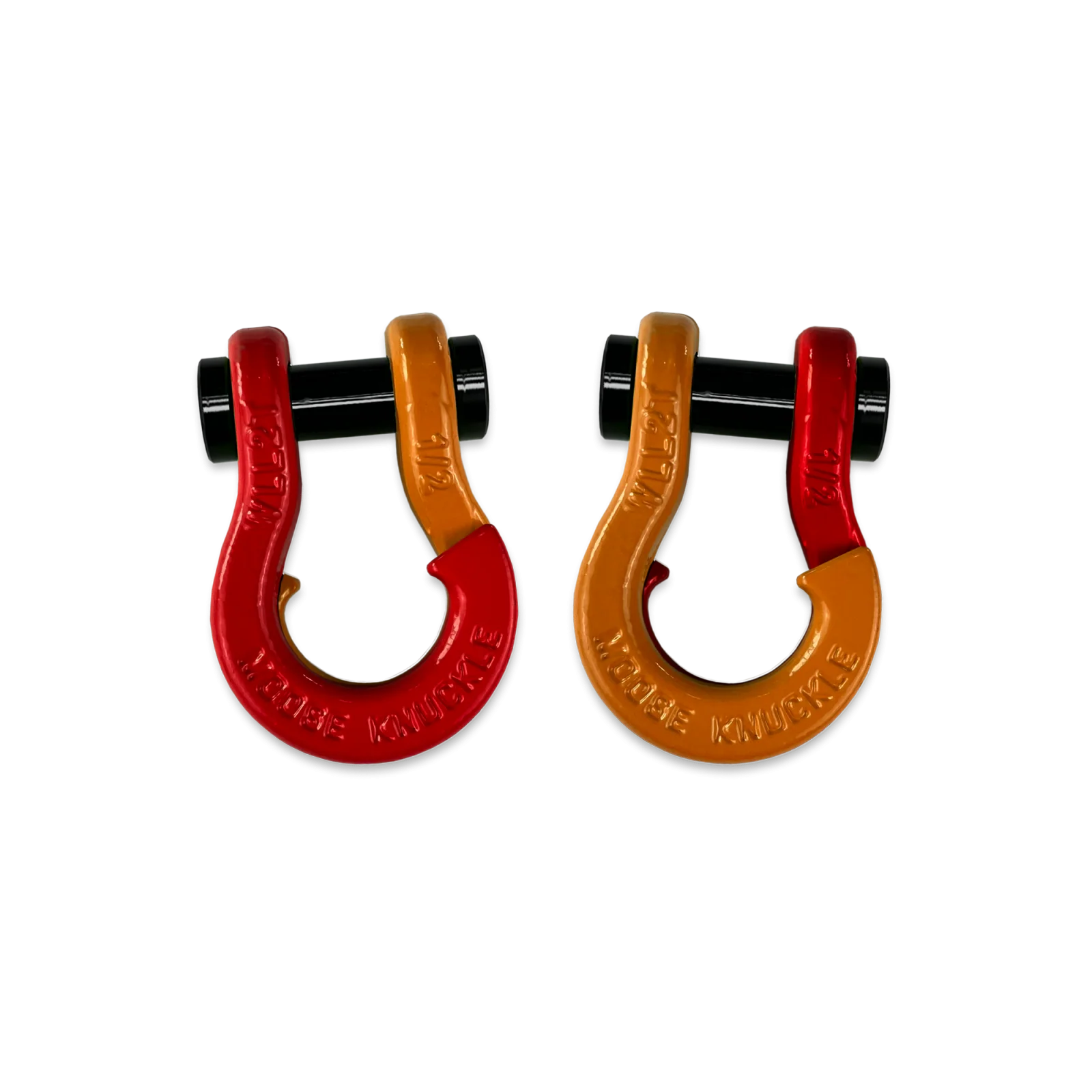 Jowl SxS Recovery Split Shackle 1/2 Flame Red and Obscene Orange Combo Moose Knuckle Offroad - FN000026-135 - Moose Knuckle Offroad