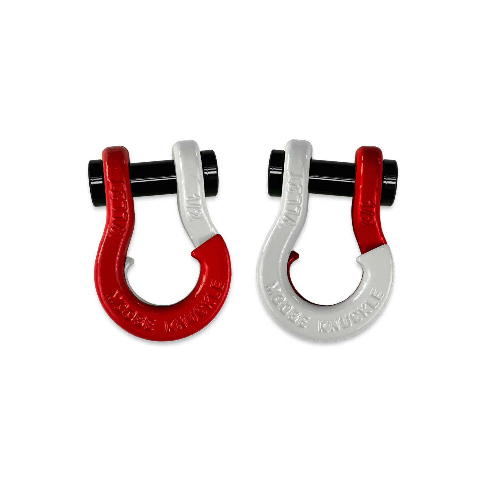 Jowl SxS Recovery Split Shackle 1/2 Flame Red and Pure White Combo Moose Knuckle Offroad - FN000026-130 - Moose Knuckle Offroad