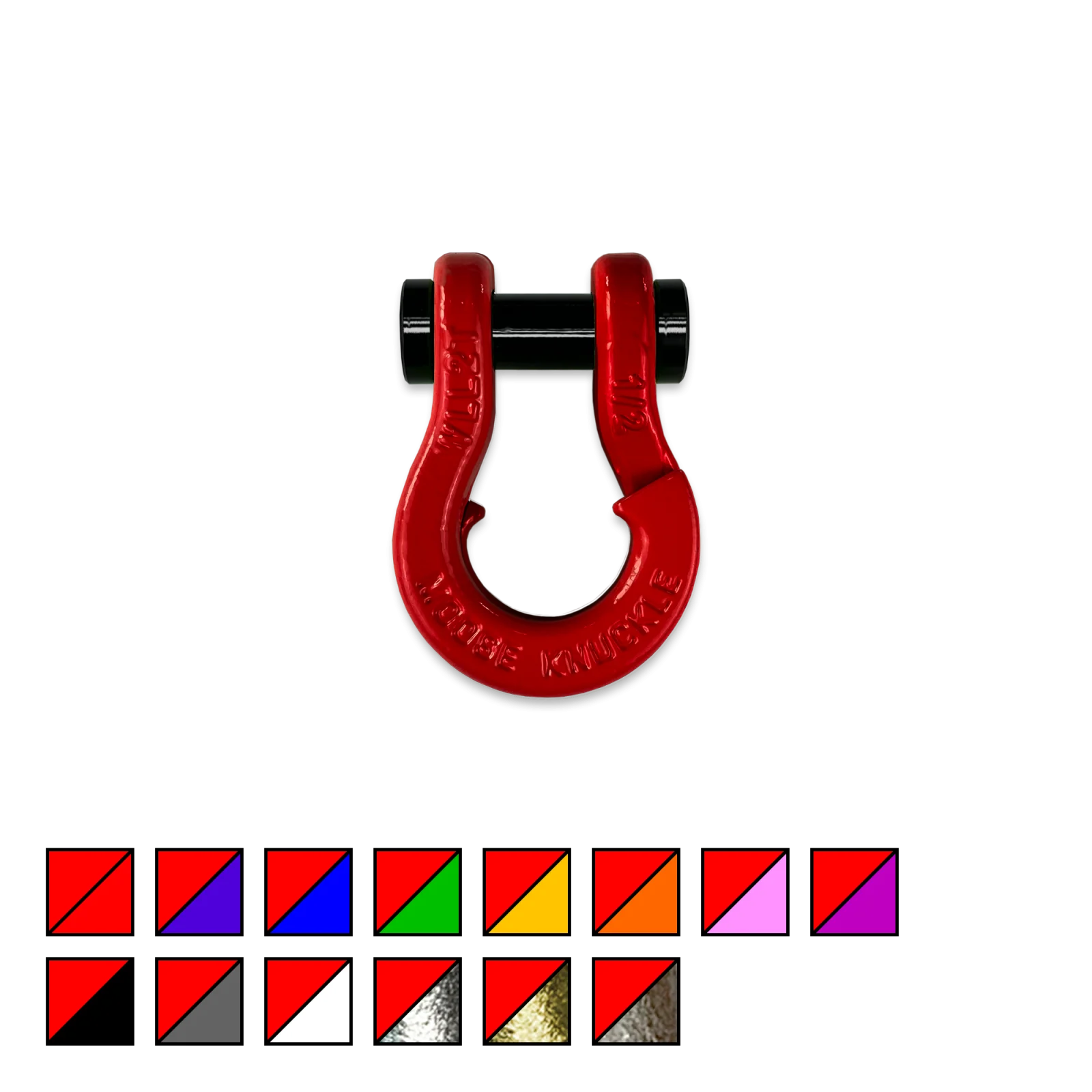Jowl SxS Recovery Split Shackle 1/2 Flame Red Moose Knuckle Offroad - FN000026-009 - Moose Knuckle Offroad