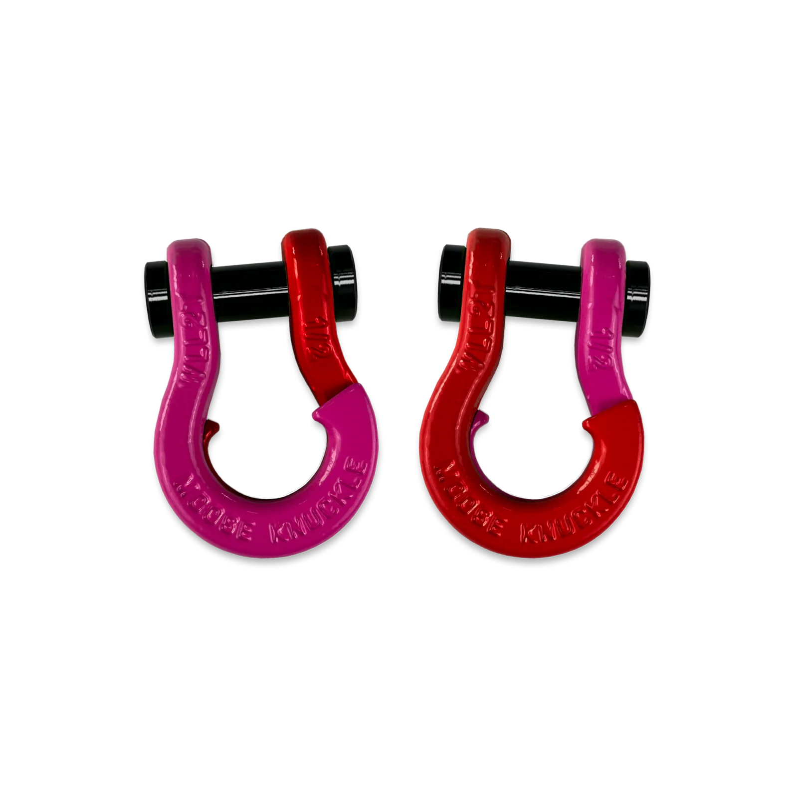 Jowl SxS Recovery Split Shackle 1/2 Pogo Pink and Flame Red Combo Moose Knuckle Offroad - FN000026-206 - Moose Knuckle Offroad