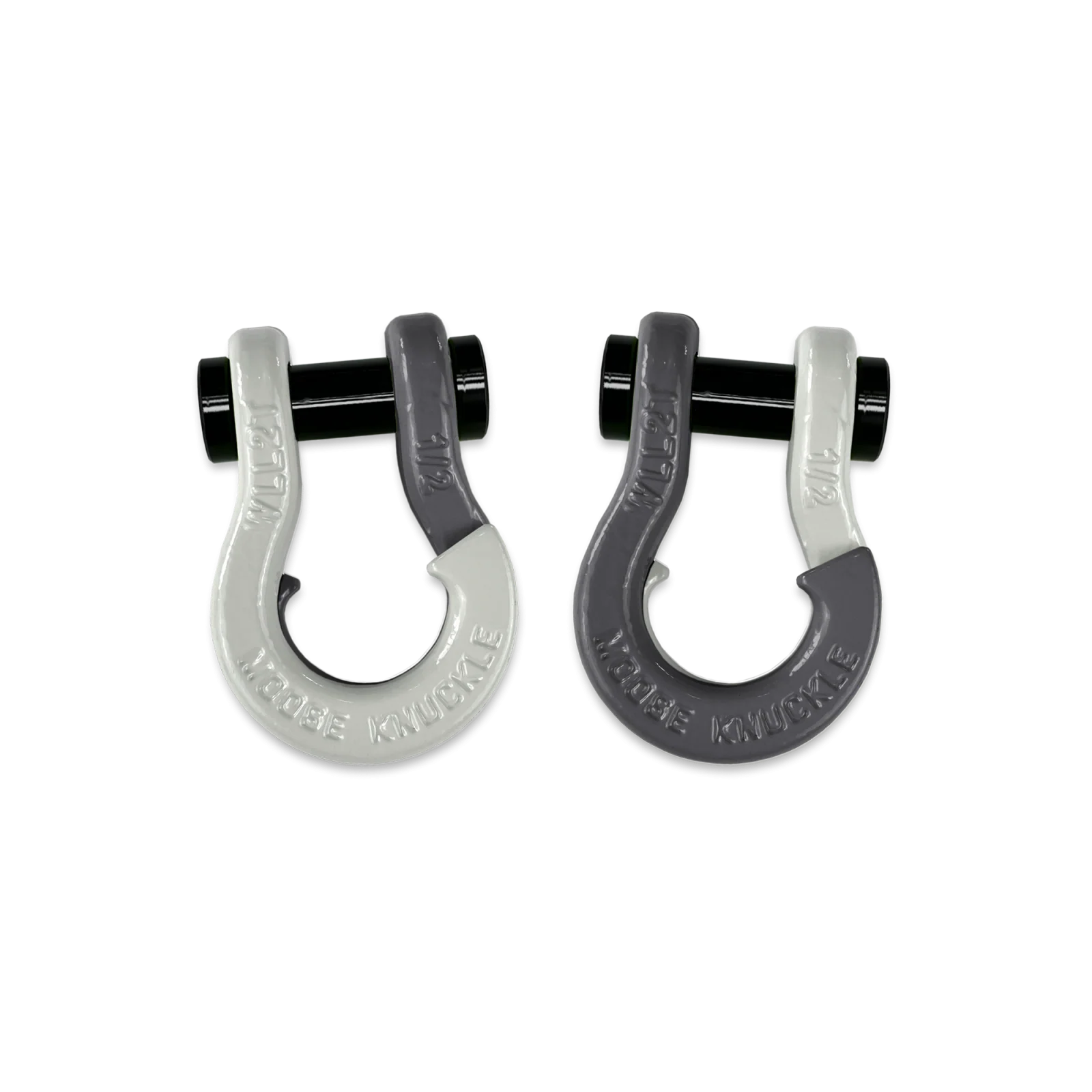 Jowl SxS Recovery Split Shackle 1/2 Pure White and Gun Gray Combo Moose Knuckle Offroad - FN000026-045 - Moose Knuckle Offroad