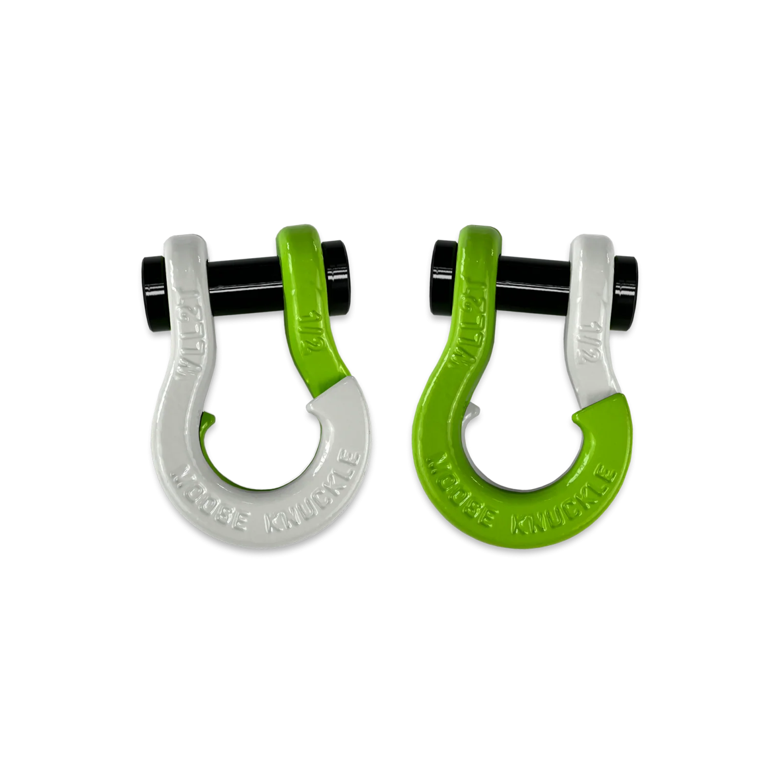 Jowl SxS Recovery Split Shackle 1/2 Pure White and Sublime Green Combo Moose Knuckle Offroad - FN000026-048 - Moose Knuckle Offroad