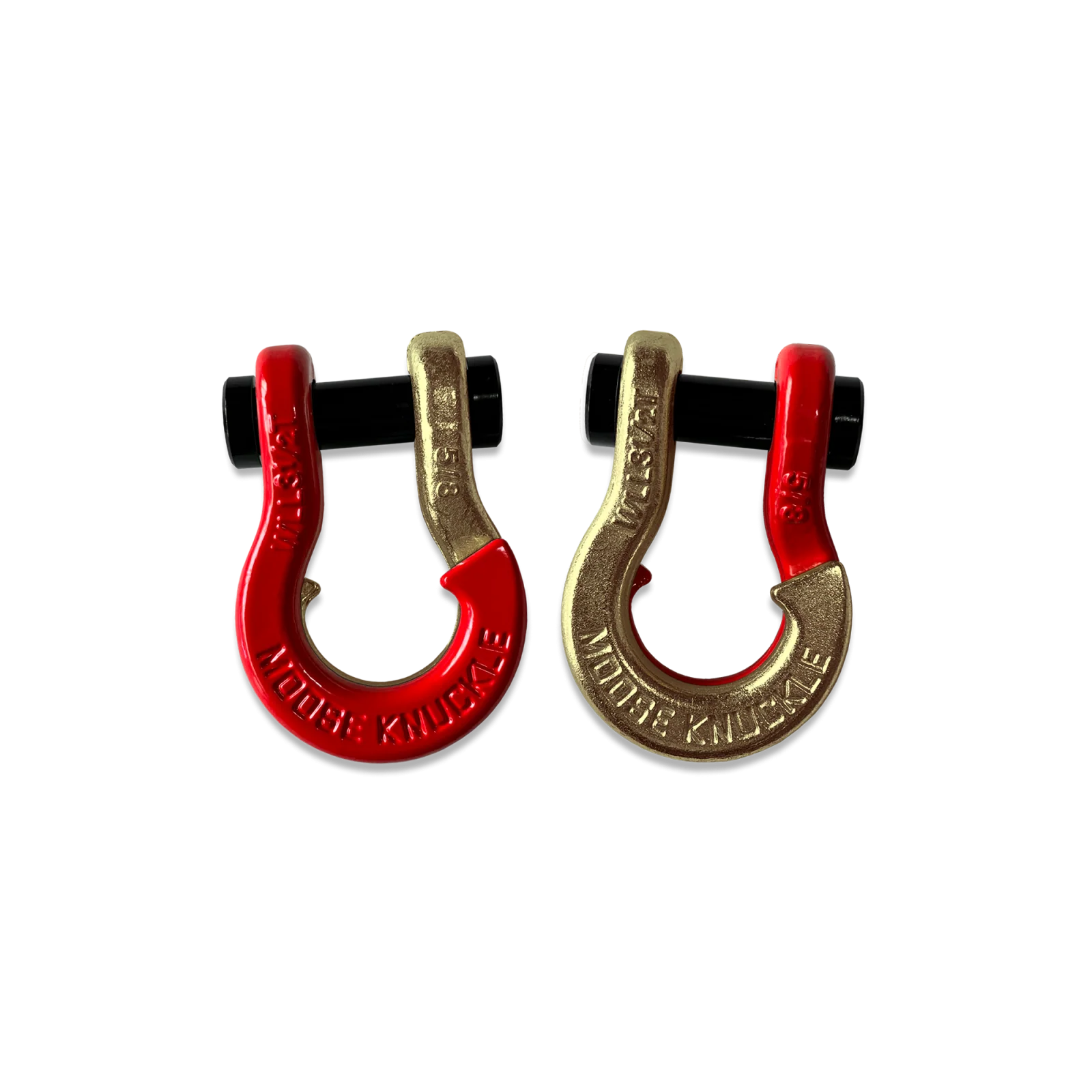 Jowl SxS Recovery Split Shackle 5/8 Flame Red and Brass Knuckle Combo Moose Knuckle Offroad - FN000025-129 - Moose Knuckle Offroad