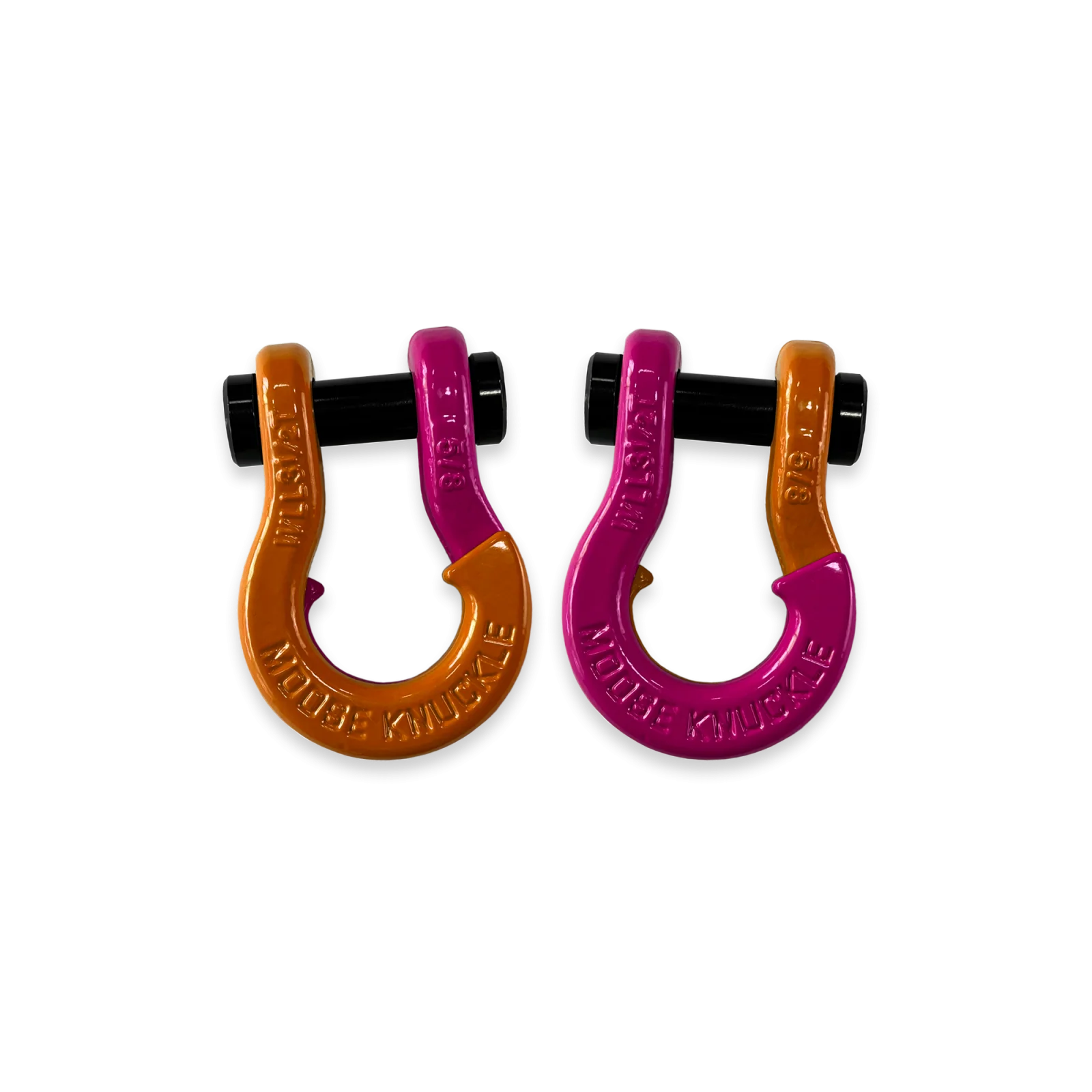 Jowl SxS Recovery Split Shackle 5/8 Obscene Orange and Pogo Pink Combo Moose Knuckle Offroad - FN000025-205 - Moose Knuckle Offroad