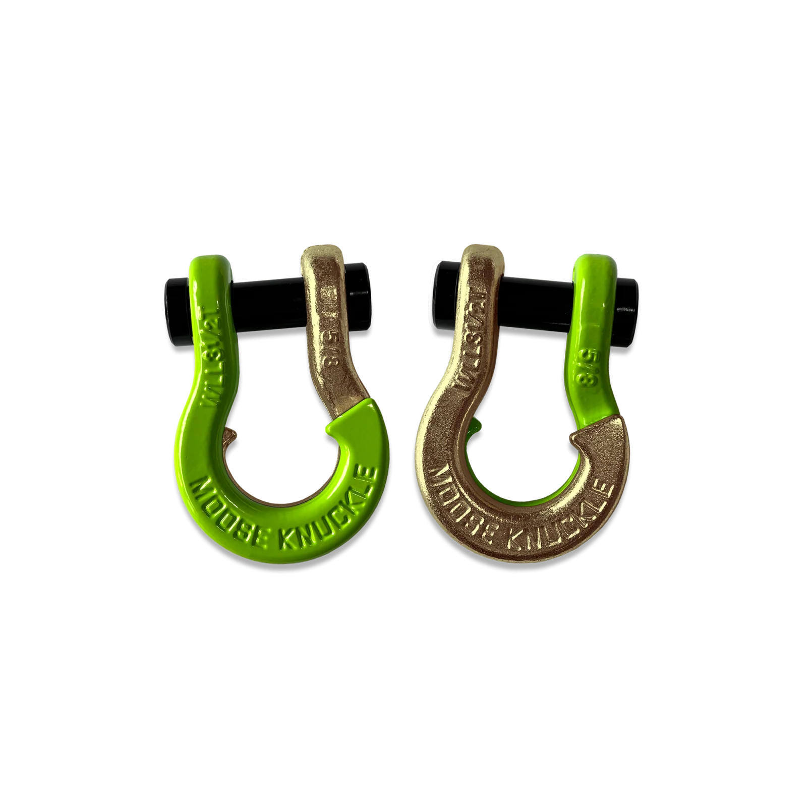Jowl SxS Recovery Split Shackle 5/8 Sublime Green and Brass Knuckle Combo Moose Knuckle Offroad - FN000025-090 - Moose Knuckle Offroad