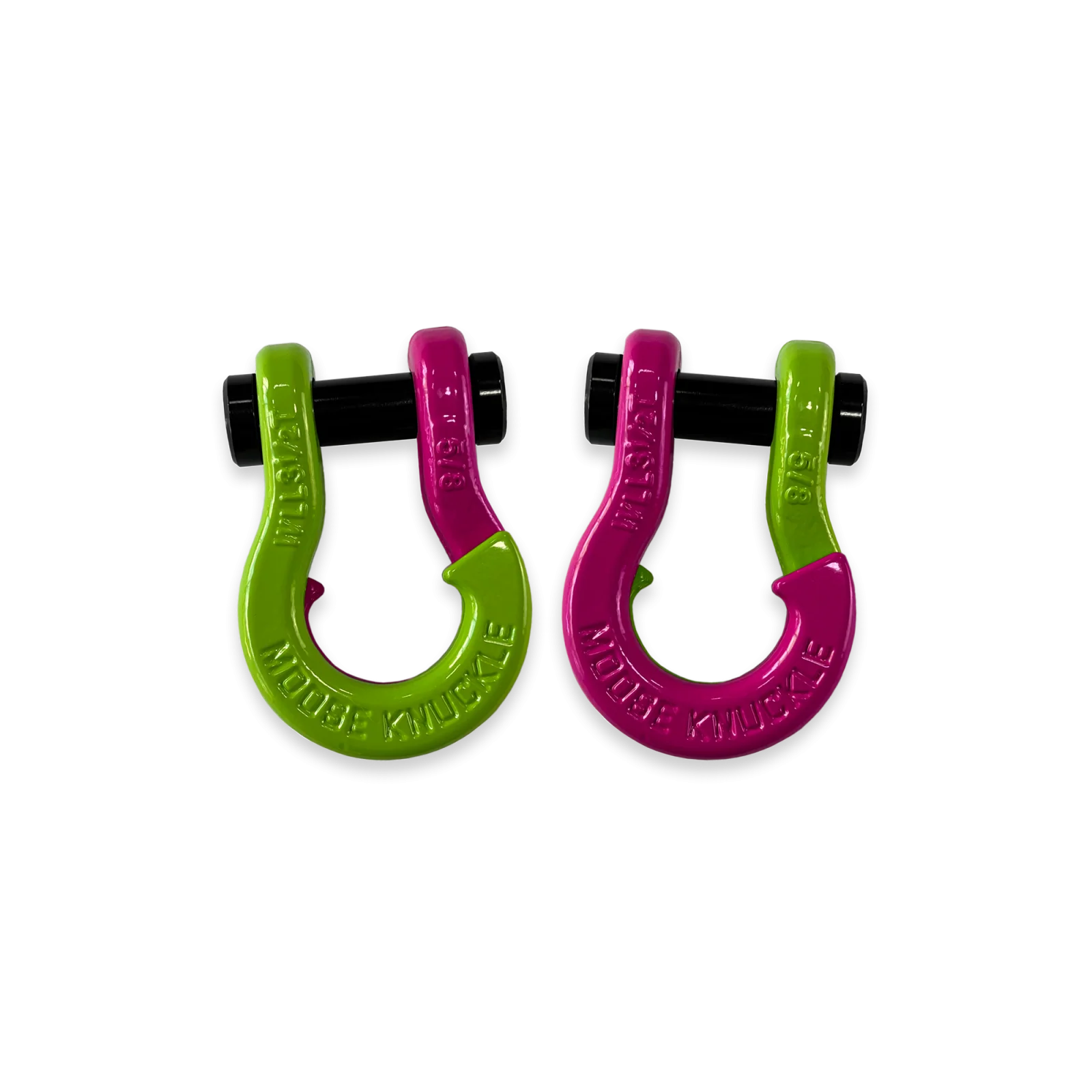 Jowl SxS Recovery Split Shackle 5/8 Sublime Green and Pogo Pink Combo Moose Knuckle Offroad - FN000025-203 - Moose Knuckle Offroad