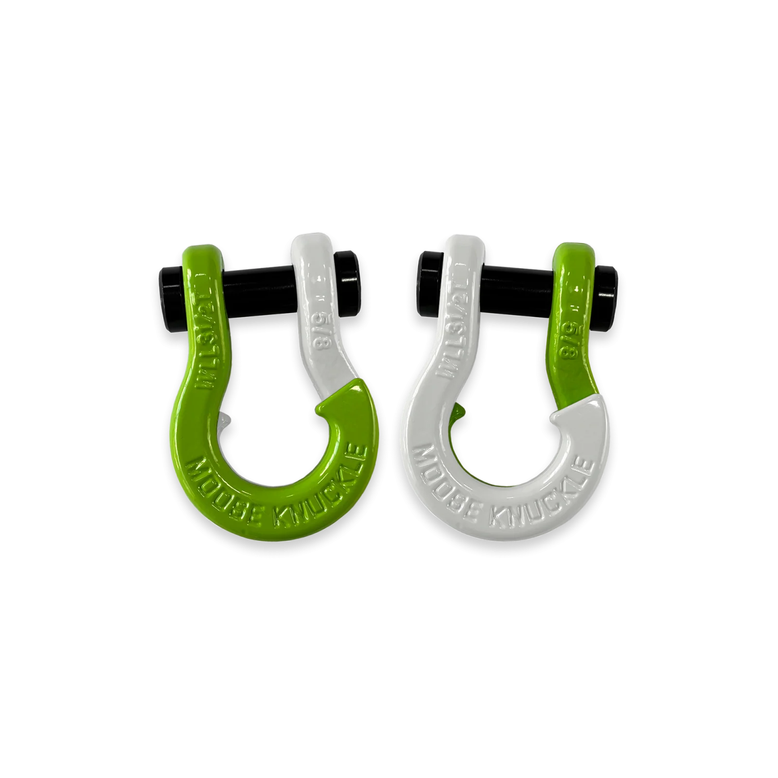 Jowl SxS Recovery Split Shackle 5/8 Sublime Green and Pure White Combo Moose Knuckle Offroad - FN000025-082 - Moose Knuckle Offroad