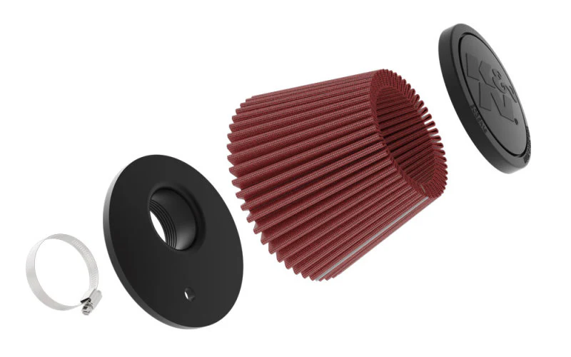 K&N Universal Clamp-on Air Filter 2in Flange ID 5-3/16in Base 3-1/2in Top 3-11/16in Height w/ Vent - Image 5