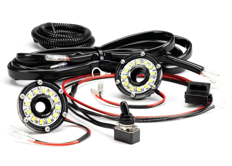 KC HiLiTES Cyclone 2in. LED Universal Under Hood Lighting Kit (Incl. 2 Cyclone Lights/Switch/Wiring) - Image 4