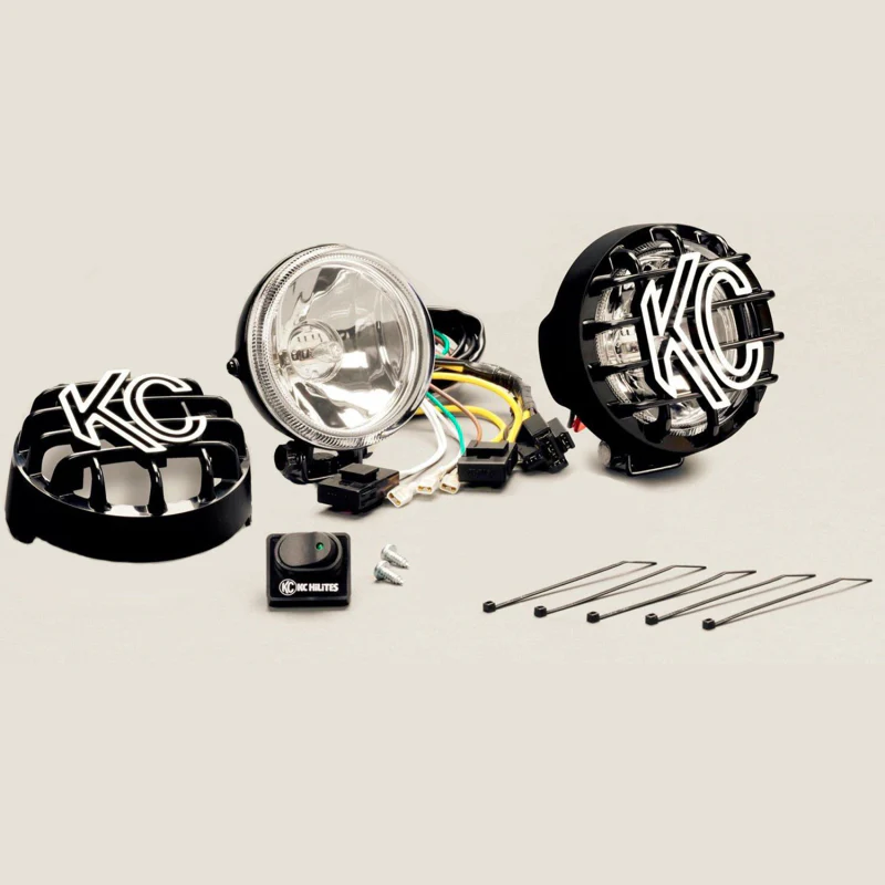KC HiLiTES Rally 400 4in. Round Halogen Light 55w Spread Beam (Pair Pack System) - Black - Image 9