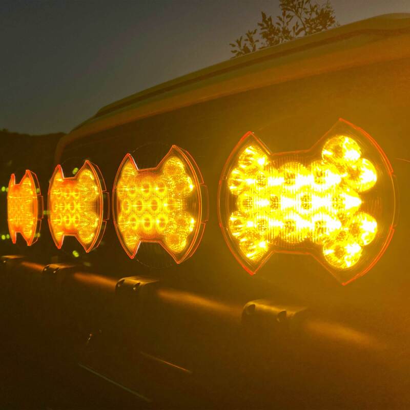 KC HiLiTES SlimLite 8in. LED Light Shield SAE Driving (Shield Only) - Selective Yellow - Image 2