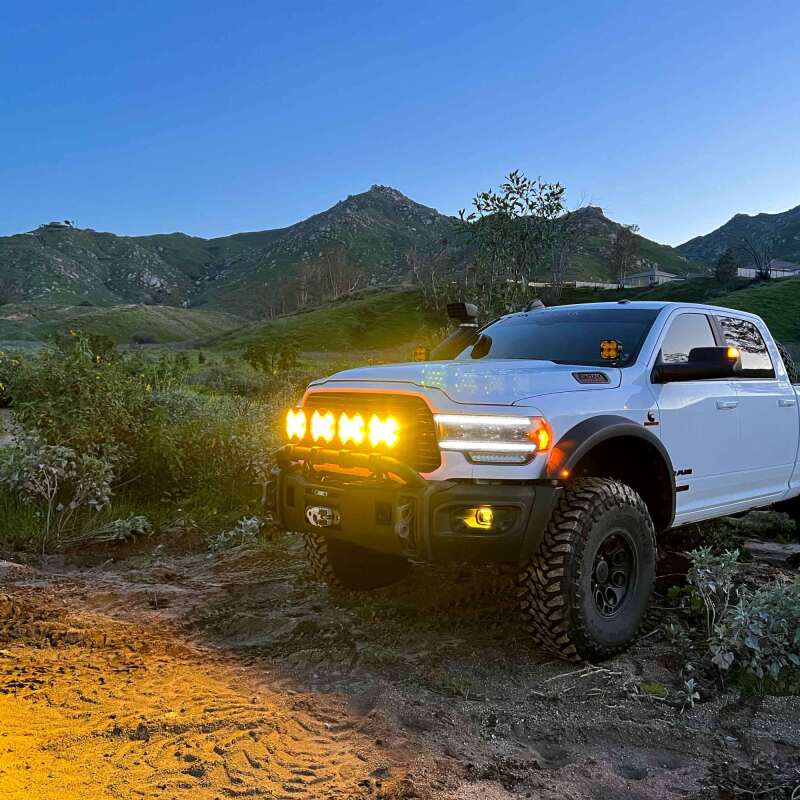KC HiLiTES SlimLite 8in. LED Light Shield SAE Driving (Shield Only) - Selective Yellow - Image 5