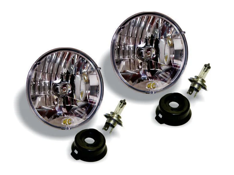 KC HiLiTES Universal/97-06 Jeep TJ 7in. Halogen H4 DOT Headlight 55/60w Lexan (Pair Pack System) - Image 2