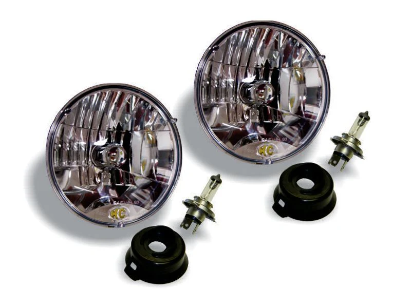 KC HiLiTES Universal/97-06 Jeep TJ 7in. Halogen H4 DOT Headlight 55/60w Lexan (Pair Pack System) - Image 4
