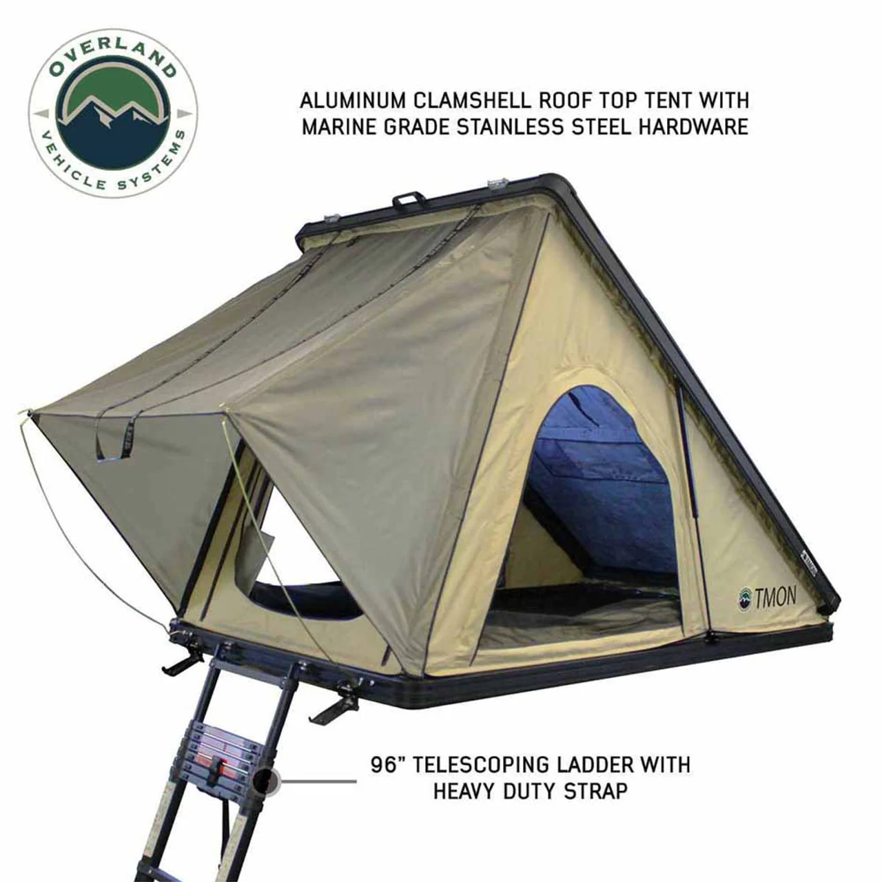 LD TMON Clamshell Aluminum Hard Shell Roof Top Tent Overland Vehicle Systems - 18119935 - Image 2