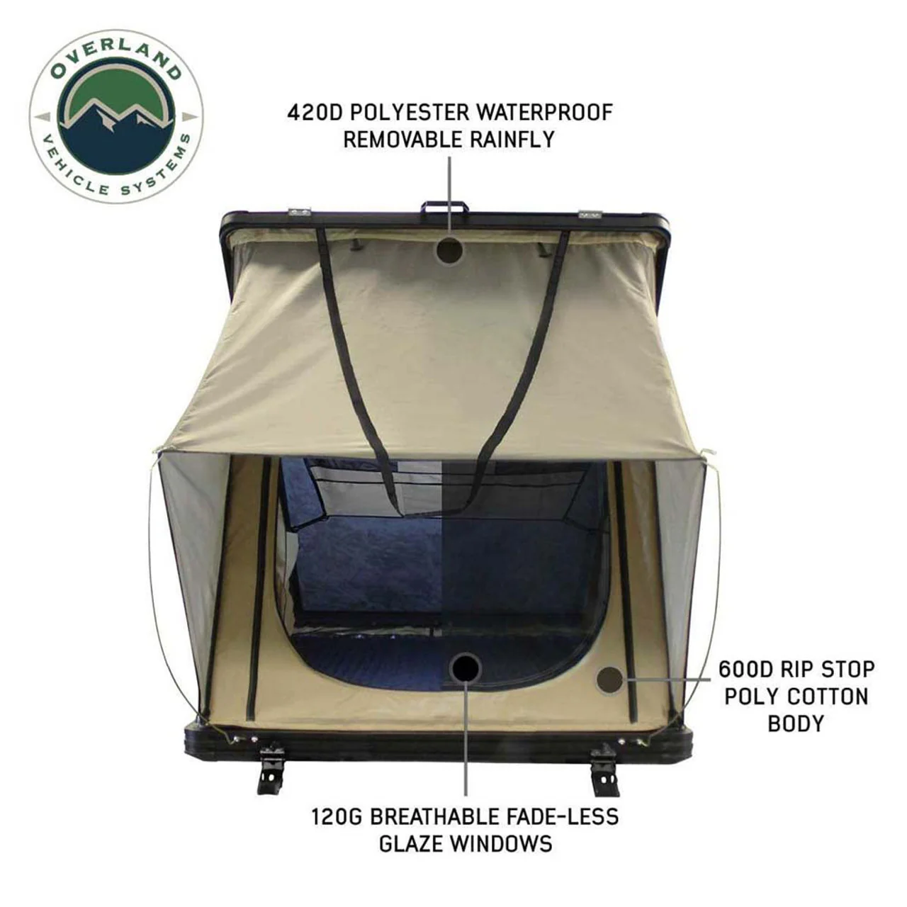 LD TMON Clamshell Aluminum Hard Shell Roof Top Tent Overland Vehicle Systems - 18119935 - Image 3