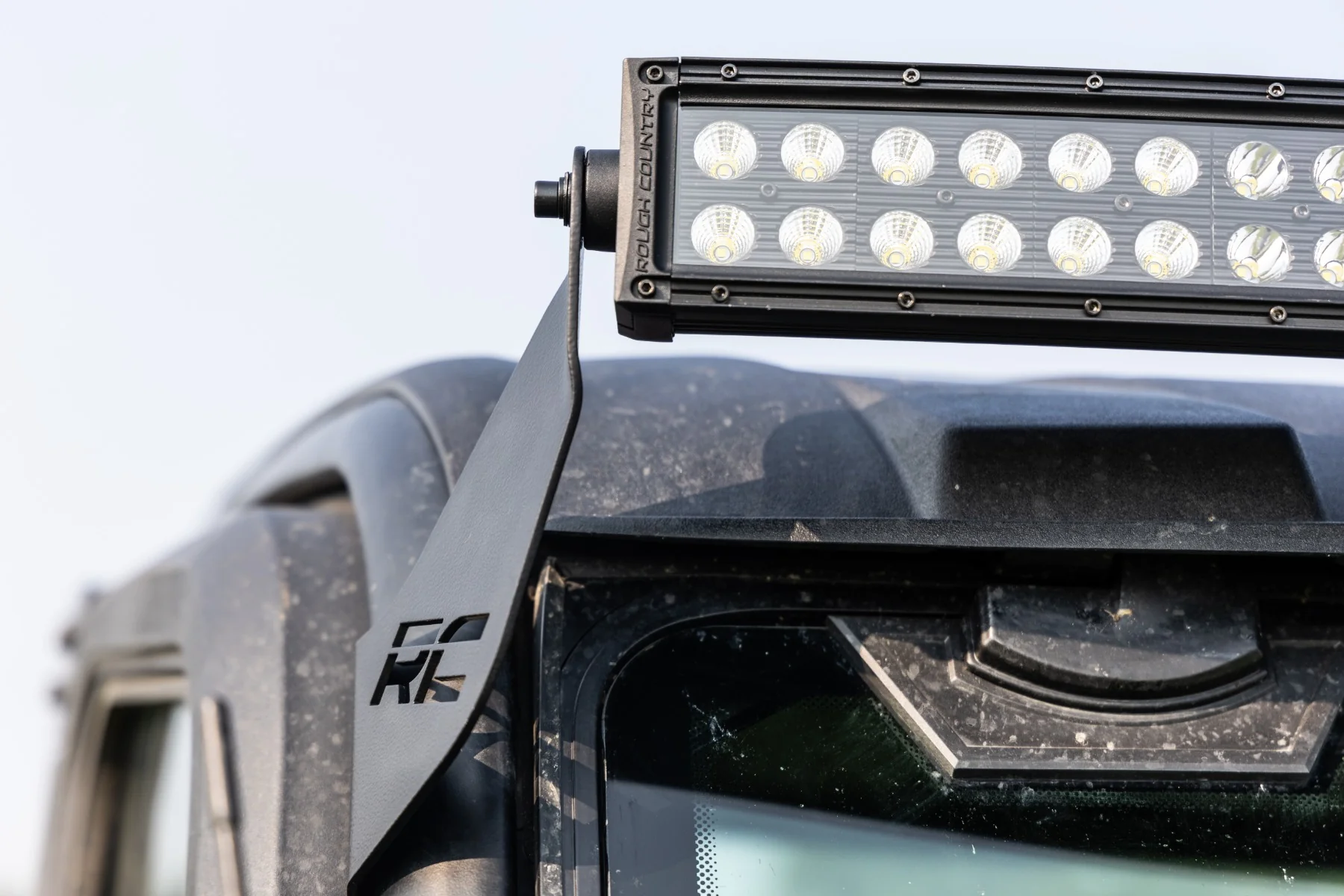 LED Light Front Mount 50 Inch Single Row Black Pair with Factory Wiper 14-22 Polaris Ranger 1000XP Rough Country - 93128 - Image 9