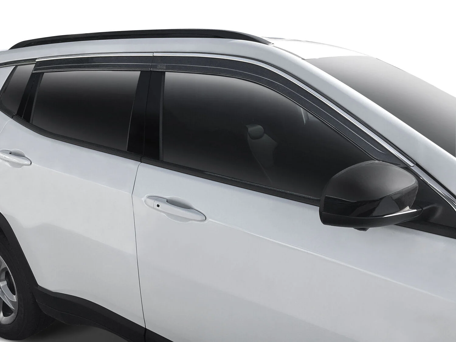 Low Profile Ventvisor Deflector Smoke with Chrome Trim Outside Mount 4 Piece For 2014-2023 Jeep Cherokee Husky Liners - 2884065