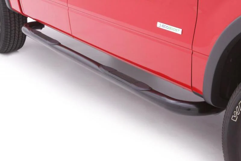 Lund 99-13 Chevy Silverado 1500 Ext. Cab (Body Mount) 3in. Round Bent Steel Nerf Bars - Black - Image 3