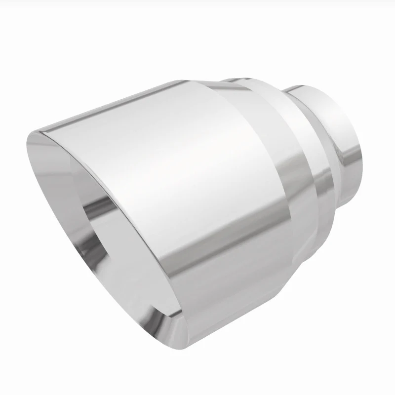 MagnaFlow Tip Stainless Double Wall Round Single Outlet Polished 4.5in DIA 2.5in Inlet 5.75in Length - Image 4