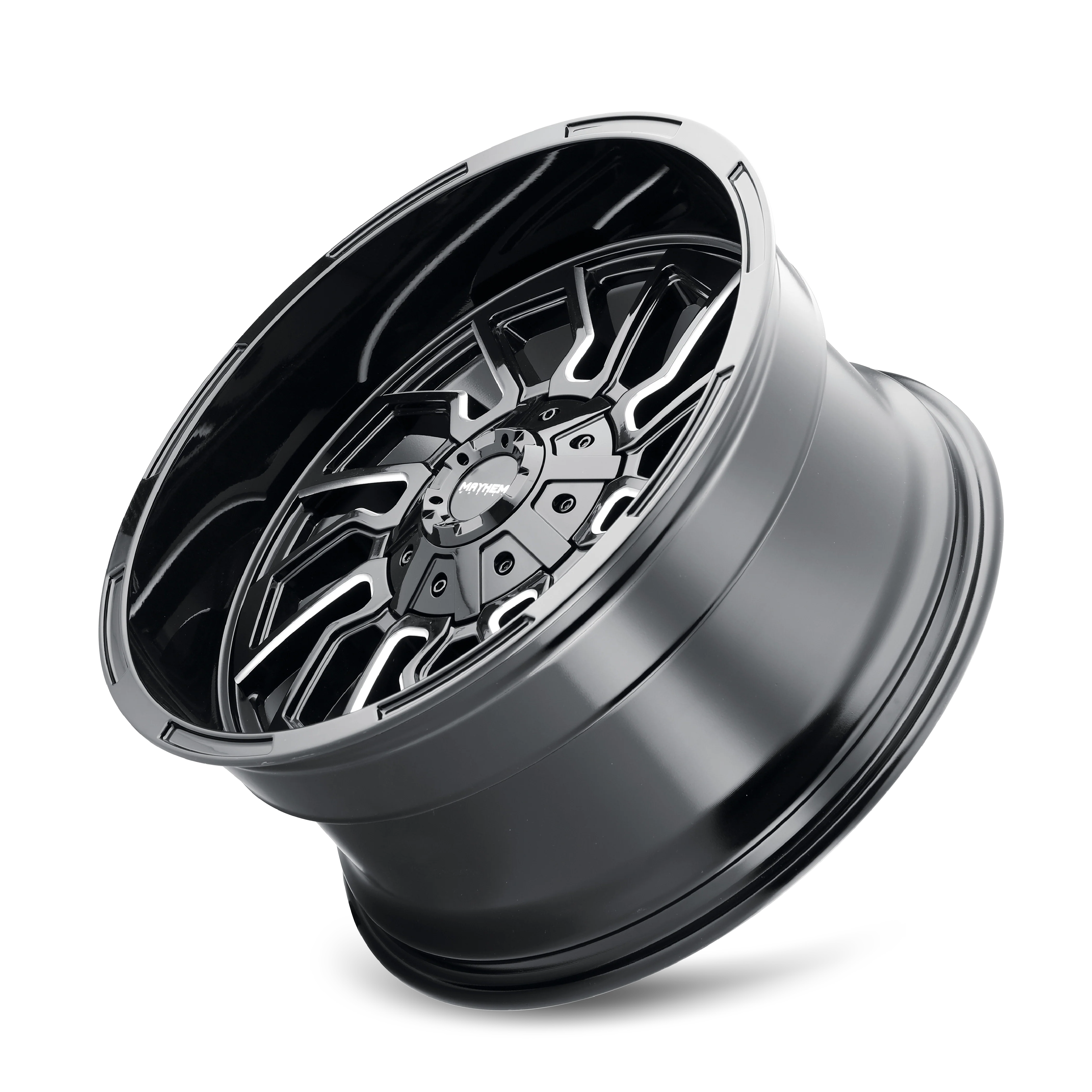 MAYHEM FLYWHEEL 8111 GLOSS BLACK MILLED 22X10 5-127/5-139.7 -19MM 87.1MM - 8111-22152BM - Mayhem - Image 3