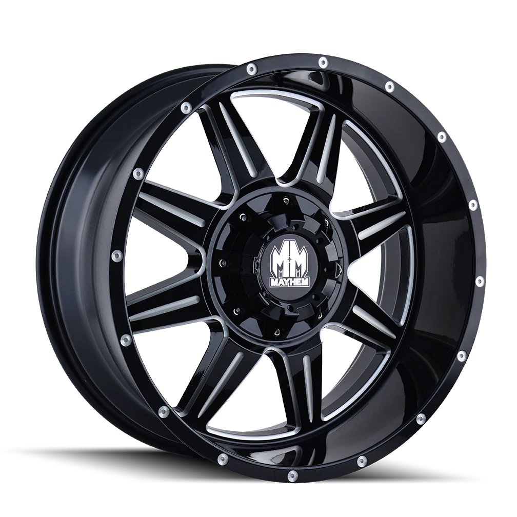MAYHEM MONSTIR 8100 GLOSS BLACK MILLED 20X9 6-120/6-139.7 0MM 78.1MM - 8100-2994M - Mayhem
