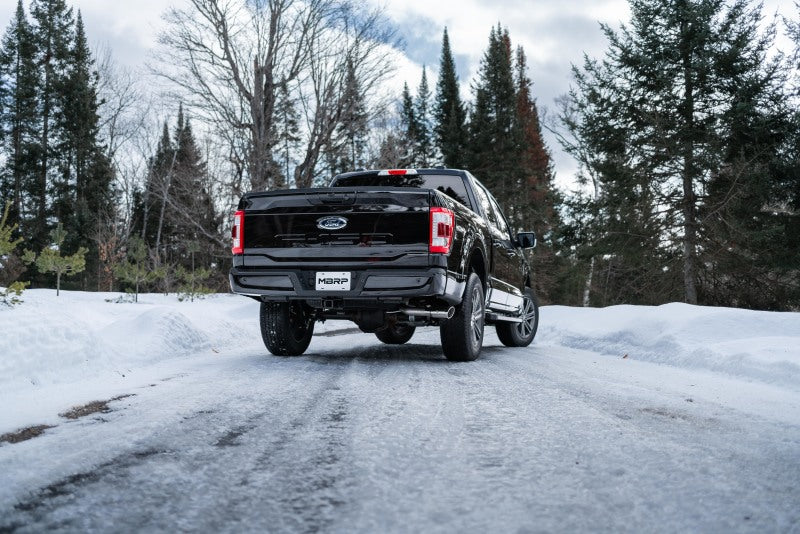 MBRP 2021+ Ford F-150 2.7L/ 3.5L Ecoboost 5.0L Single Side 3in Aluminized Steel Catback Exhaust - Image 4