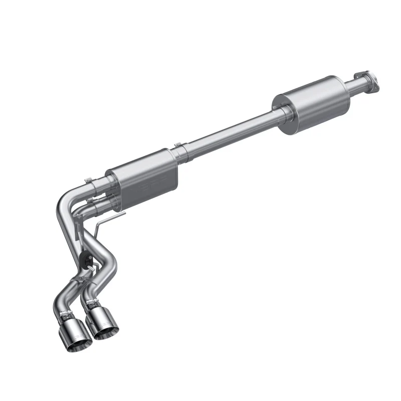 MBRP 2021+ Ford F150 Aluminized Dual Pre-Axle (Street Profile) 2.5in OD Tips 3in Cat Back Exhaust - Image 2