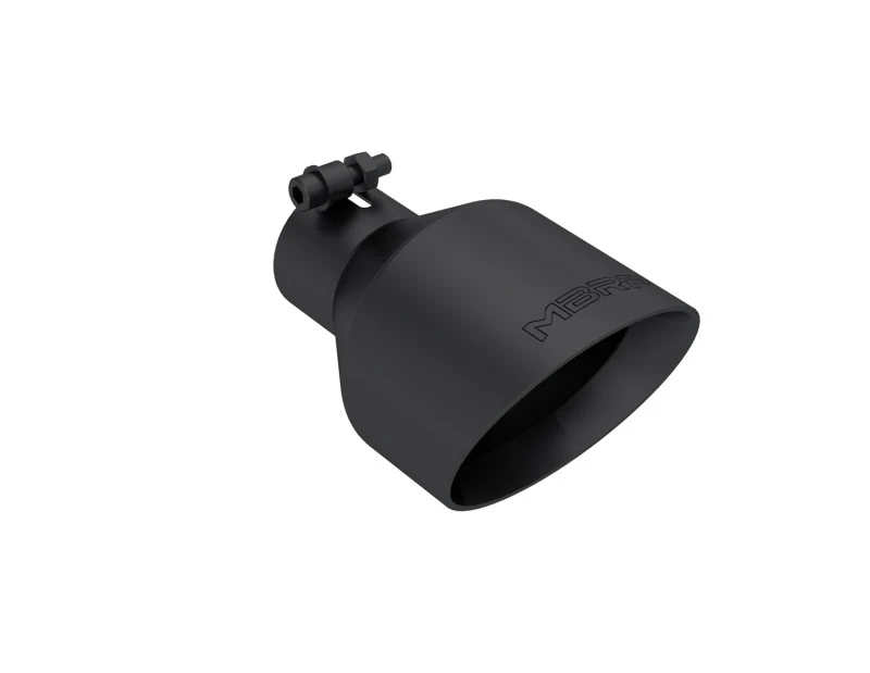 MBRP Black-Coated Tip 2.5in ID, 5in OD Out, 8in Length, Angle Cut, Dual Wall