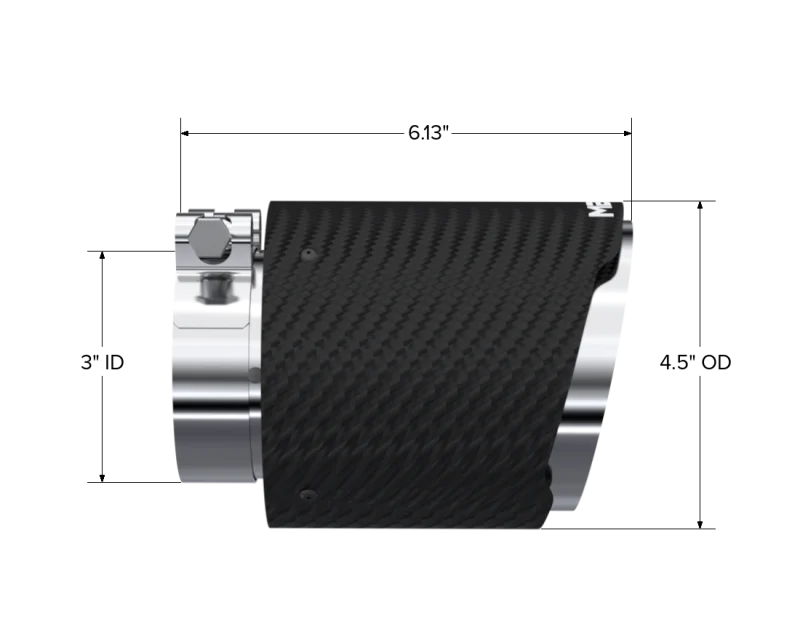 MBRP Universal Carbon Fiber Dual Wall Tip 4.5in OD/3in Inlet/6.13in L - Image 3