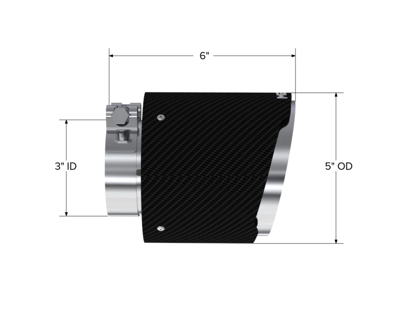 MBRP Universal Carbon Fiber Tip, 3in. ID./5in. OD./ 6.13in L. Angle Cut Dual Wall - Image 3