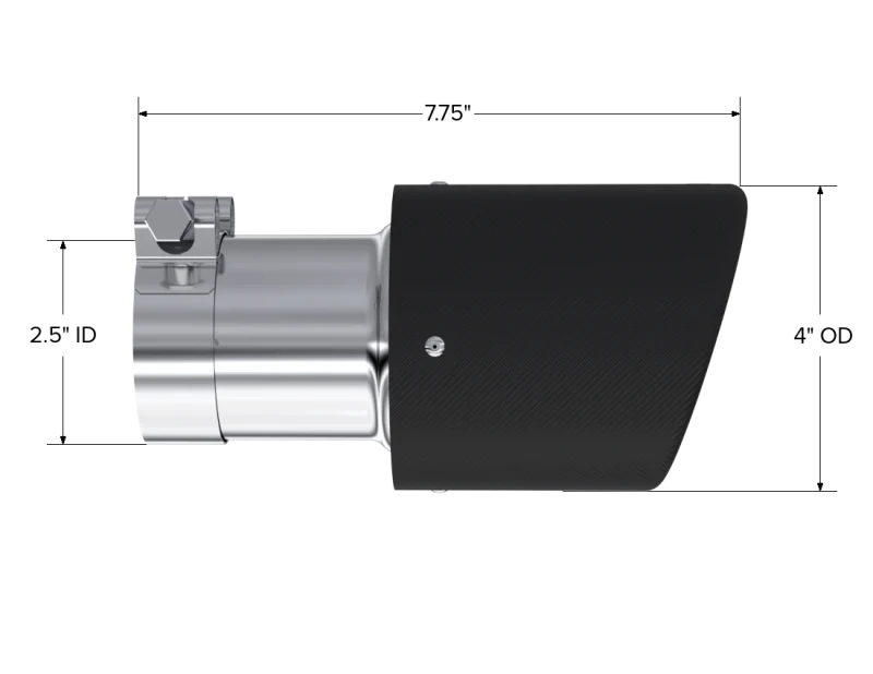 MBRP Universal Carbon Fiber Tip 4in OD / 2.5in Inlet / 7.7in L - Image 3