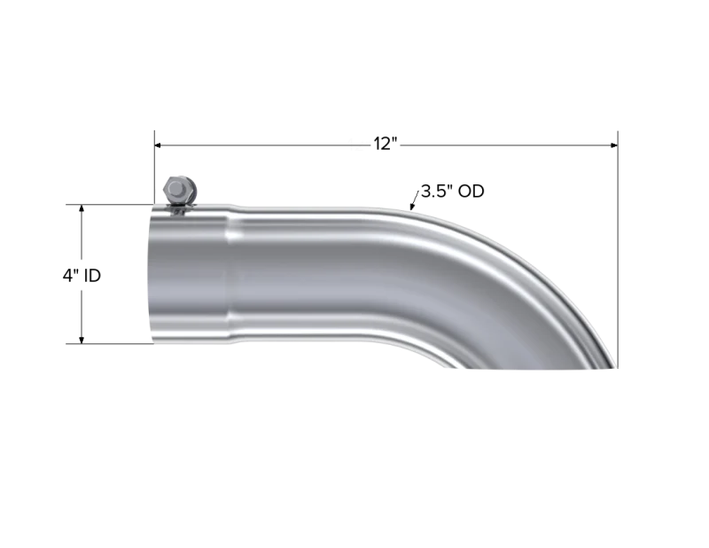 MBRP Universal Tip 3.5in O.D. Turn Down 3.5in inlet 12 length - Image 3